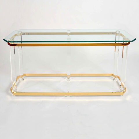 Valerie Wade Ft586 1970S Us Lucite Brass Console Table 01