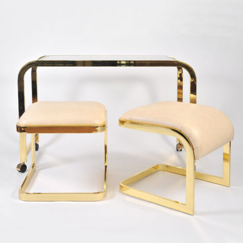 Us Brass Desk And Stools 01