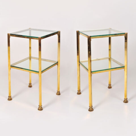 Pair Brass Side Tables 01