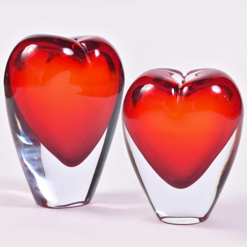 Two Murano Glass Heart Vases 01