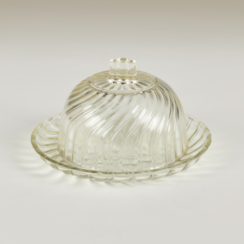 Vintage Glass Cheese Dish Valerie Wade 23 234 V1