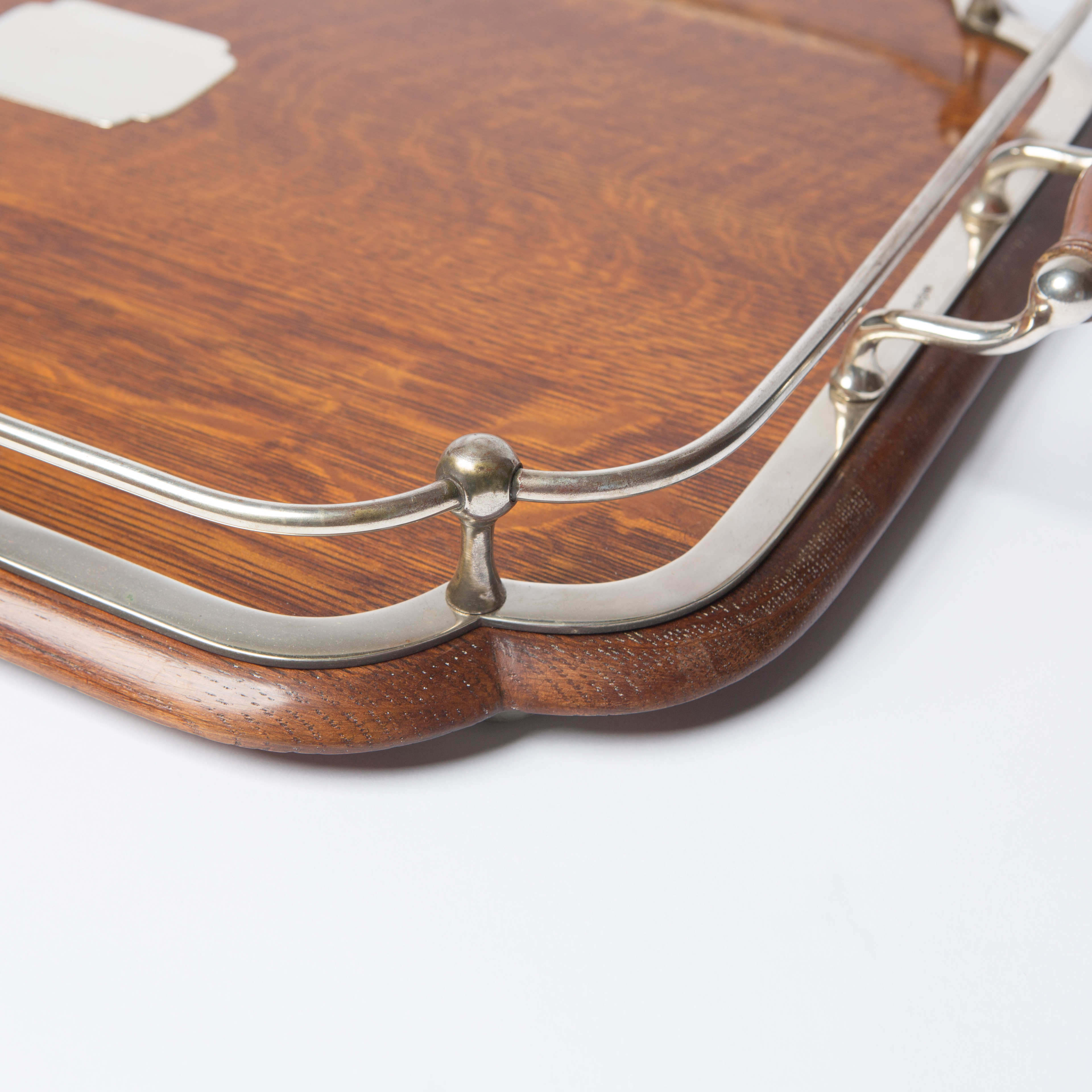 1900S Silver Plate And Wood Tray 4