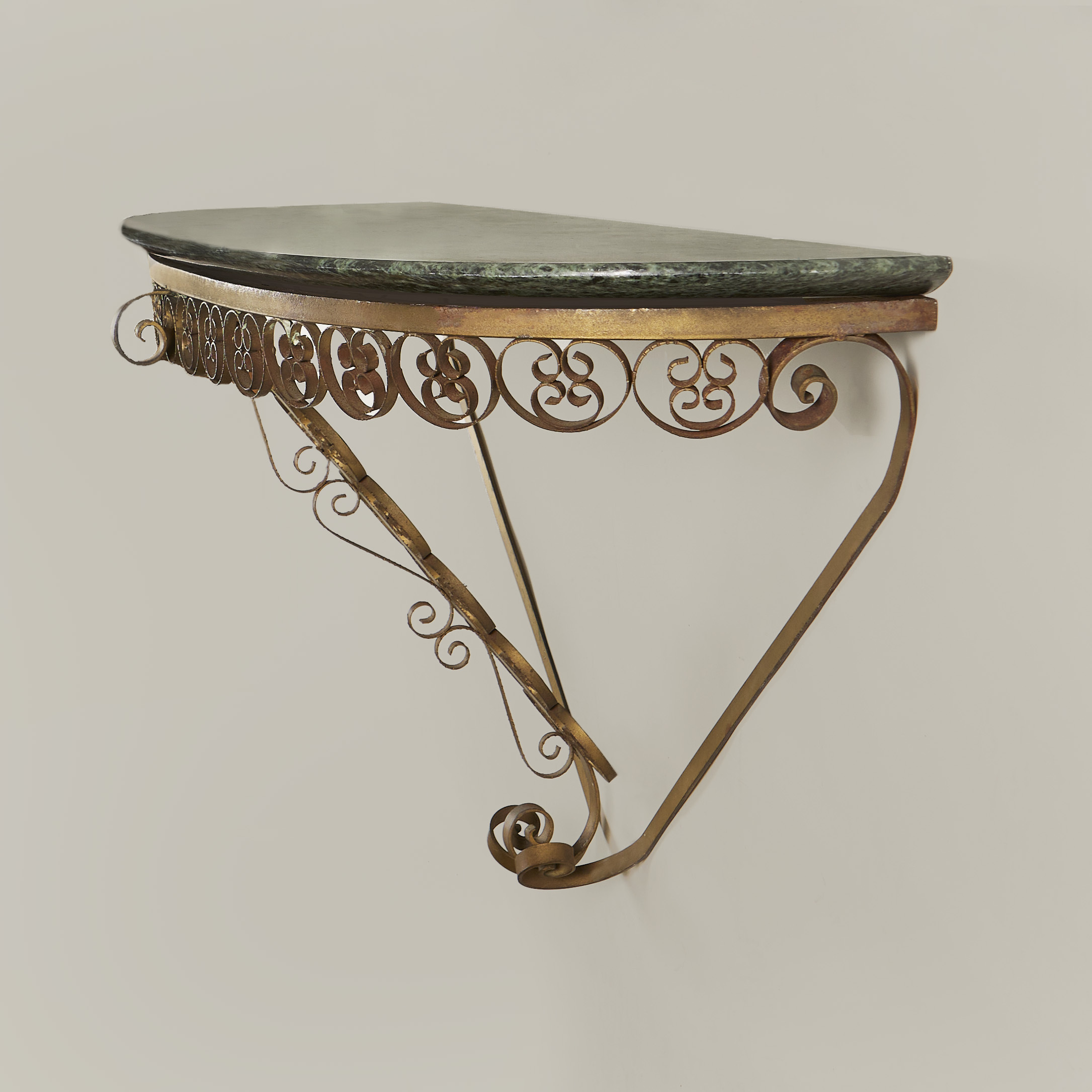 Italian Brass And Marble Wall Console 19 0146 V1