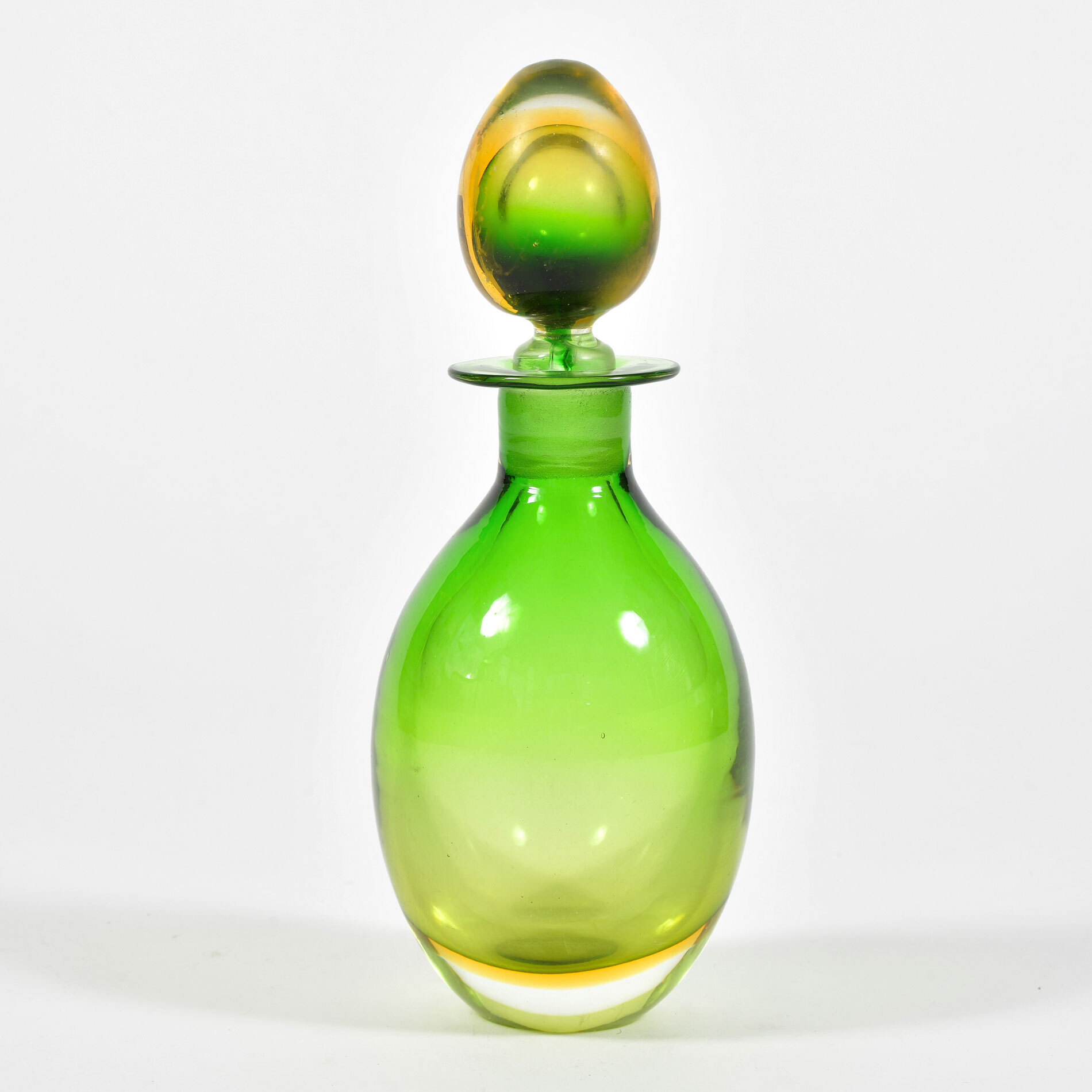 1950S Green Yellow Murano Decanter 01