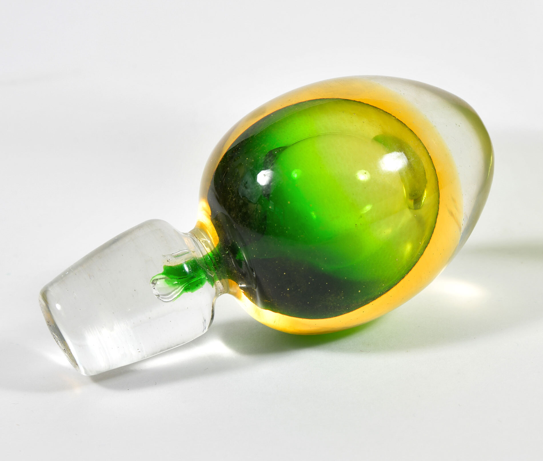 1950S Green Yellow Murano Decanter 04