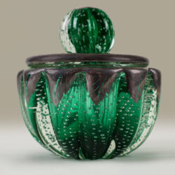 The image for Seguso Green And Silver Bowl Valerie Wade 263248 V1