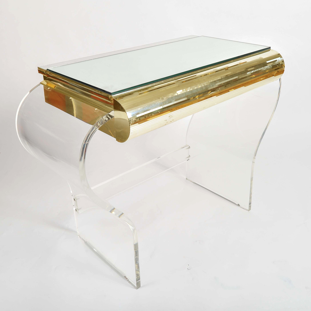 1950S American Lucite Dressing Table Gold Front 03