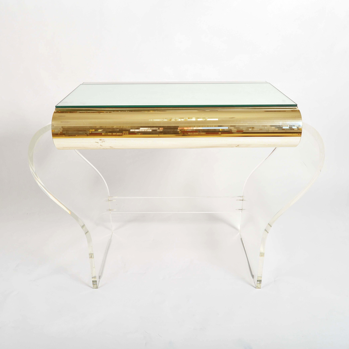 1950S American Lucite Dressing Table Gold Front 04