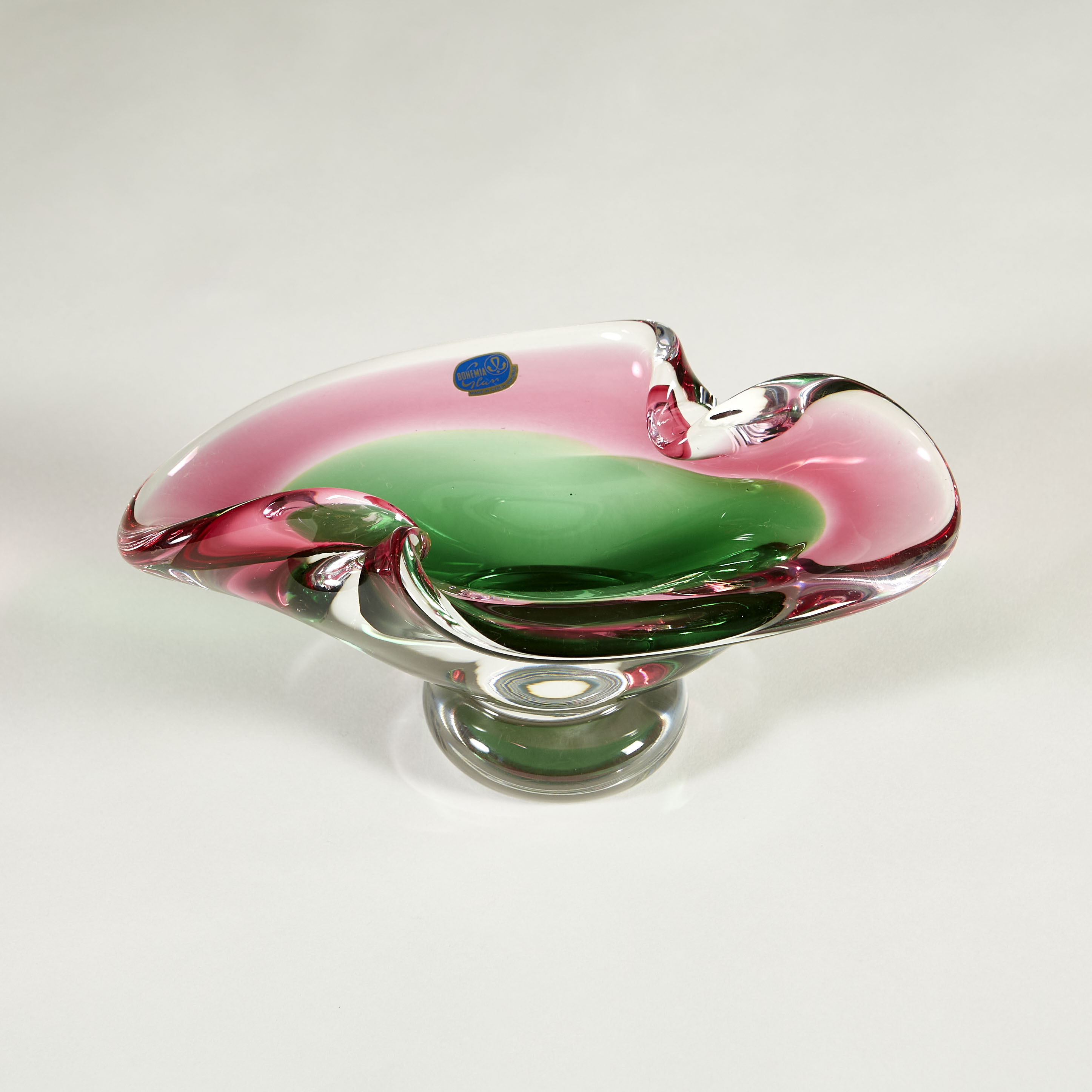 Pink And Green Czech Bowl 0003 V1