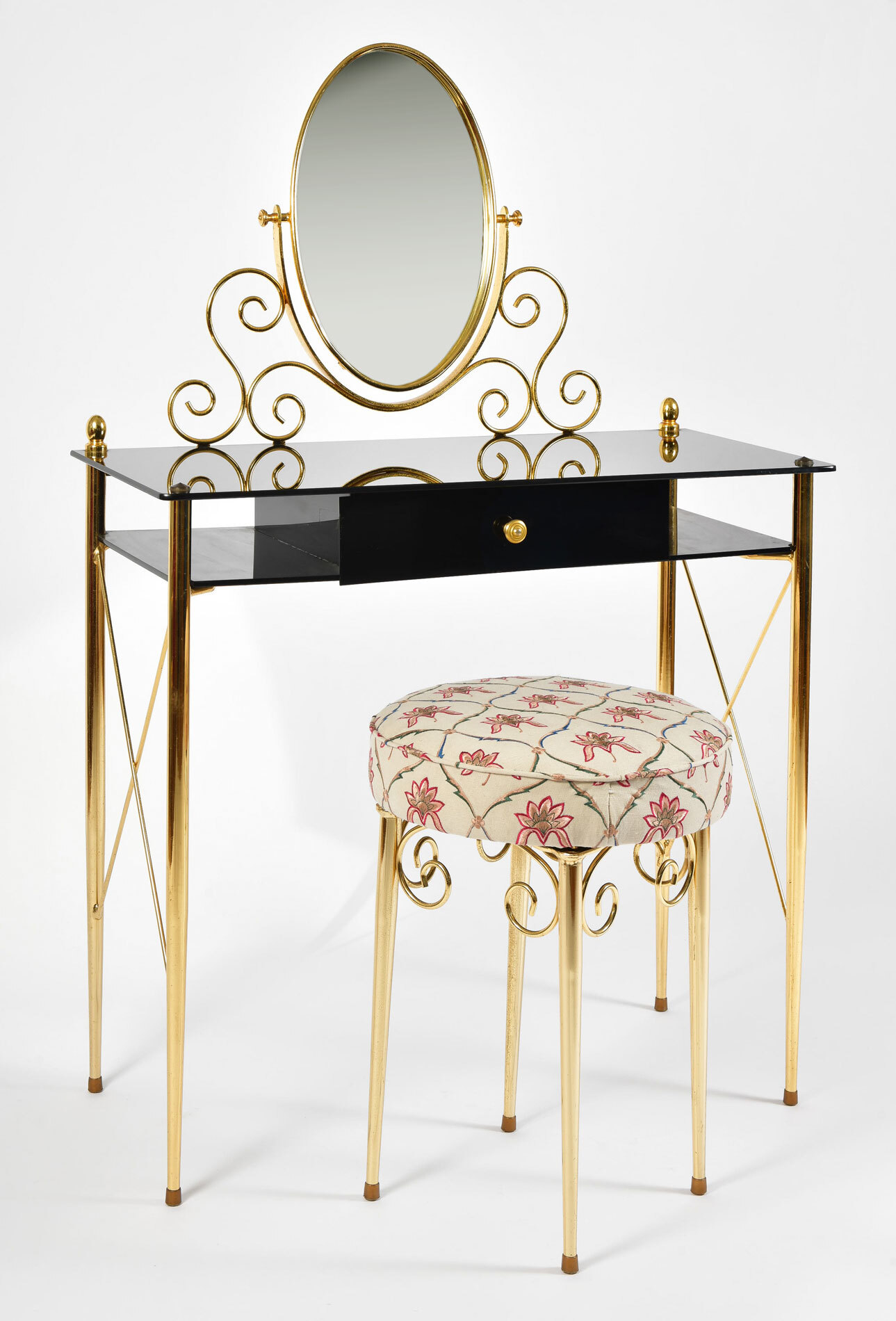 Black Glass And Brass Dressing Table 03