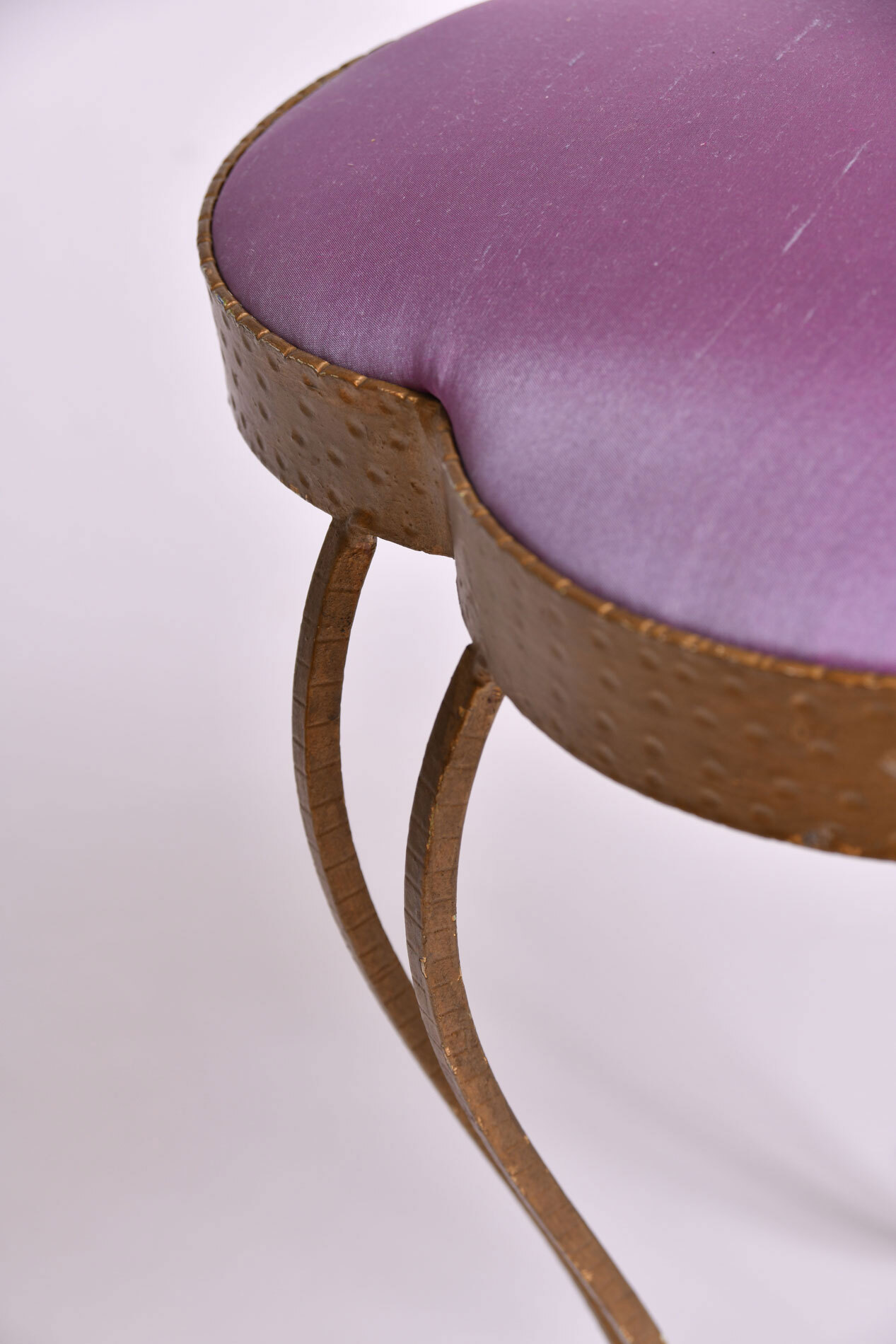 Brass Stool Purple Velvet 04