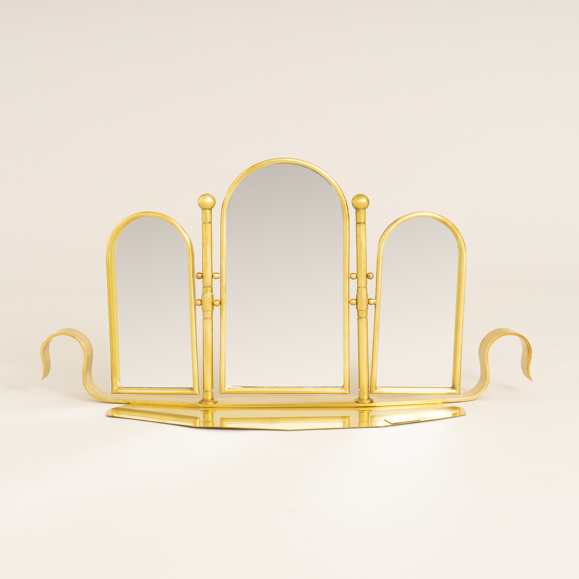 The image for Brass Triple Dt Mirror 0358