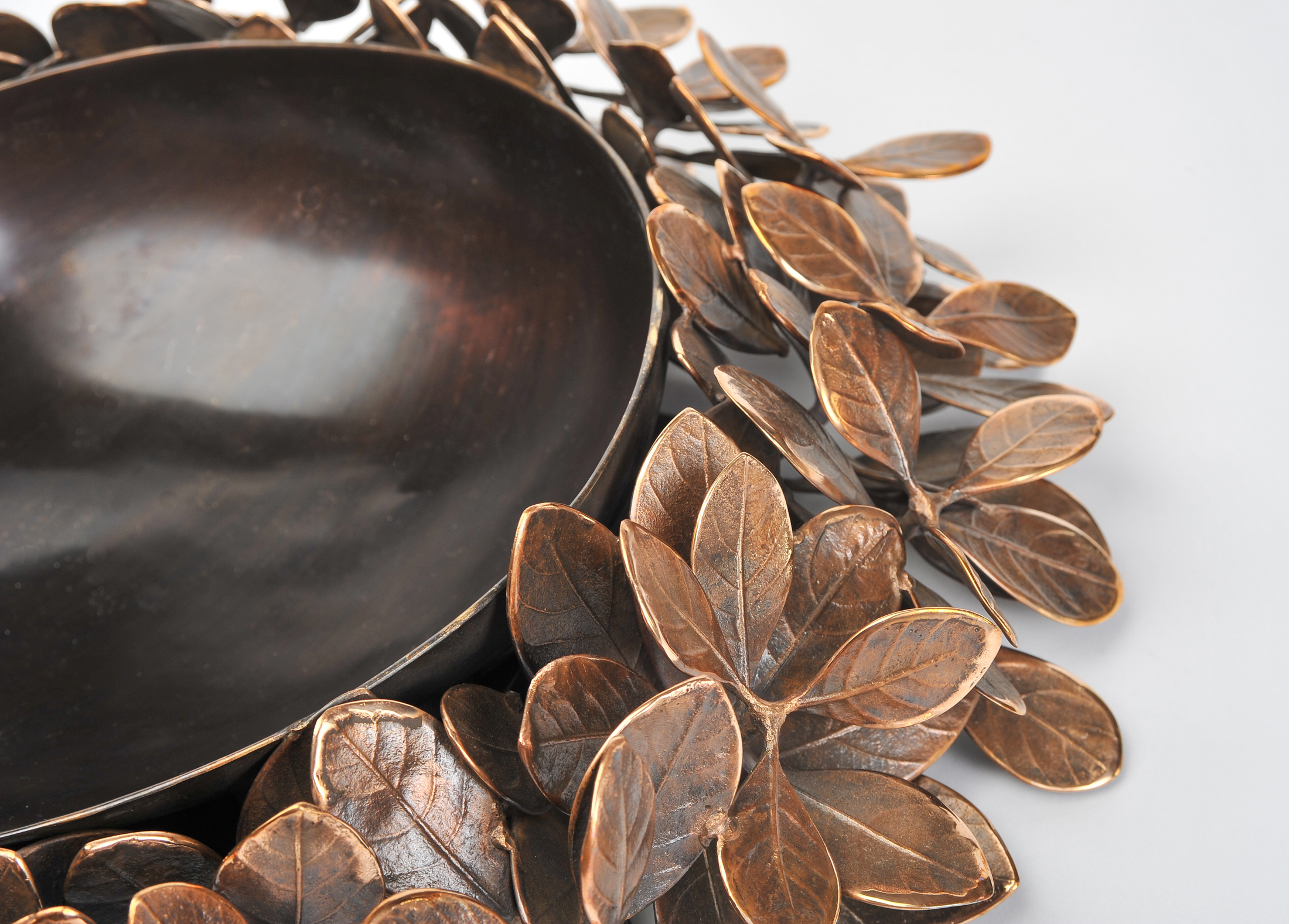 Cast Bronze Leaf Bowl 02