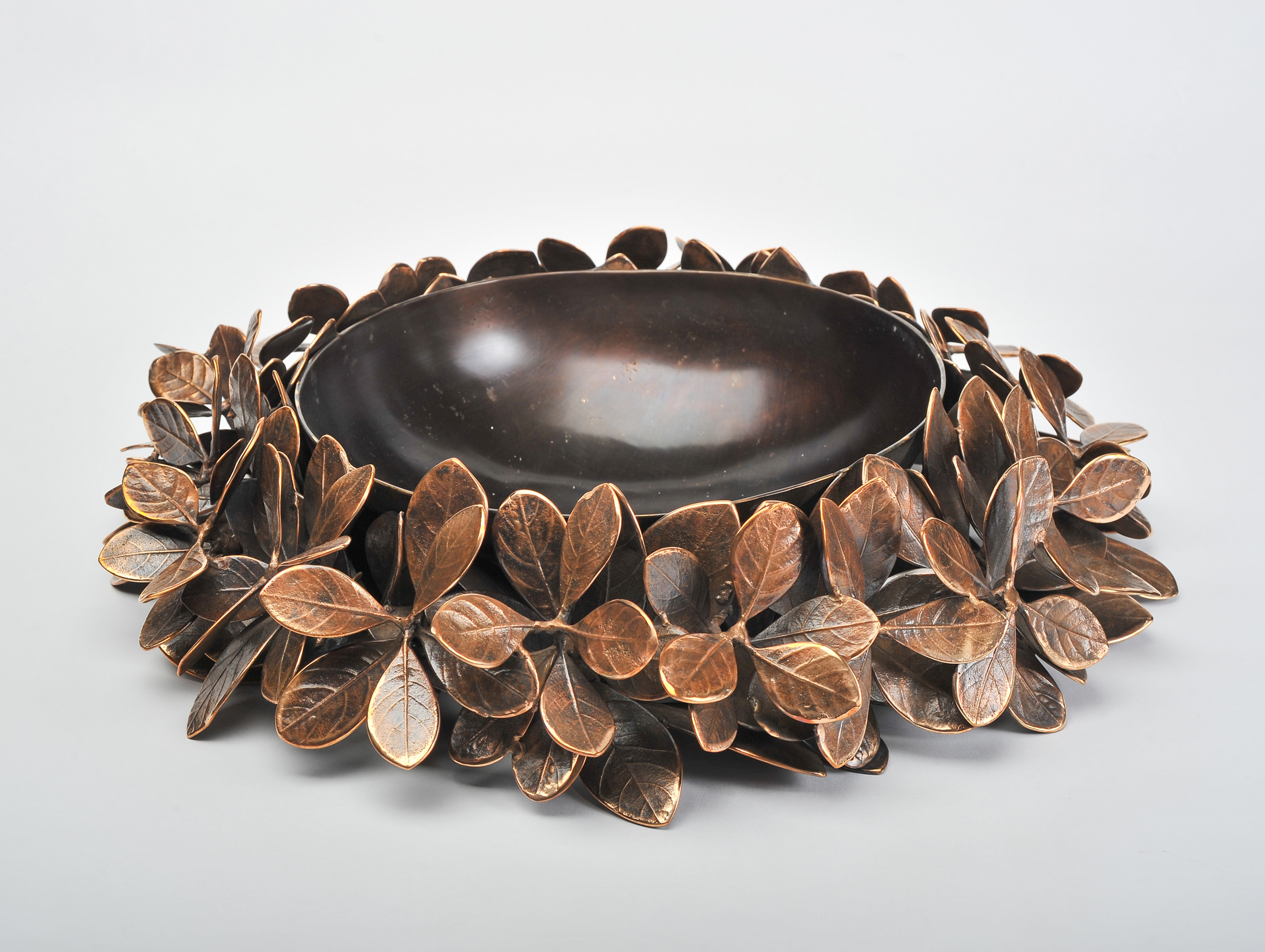 Cast Bronze Leaf Bowl 03