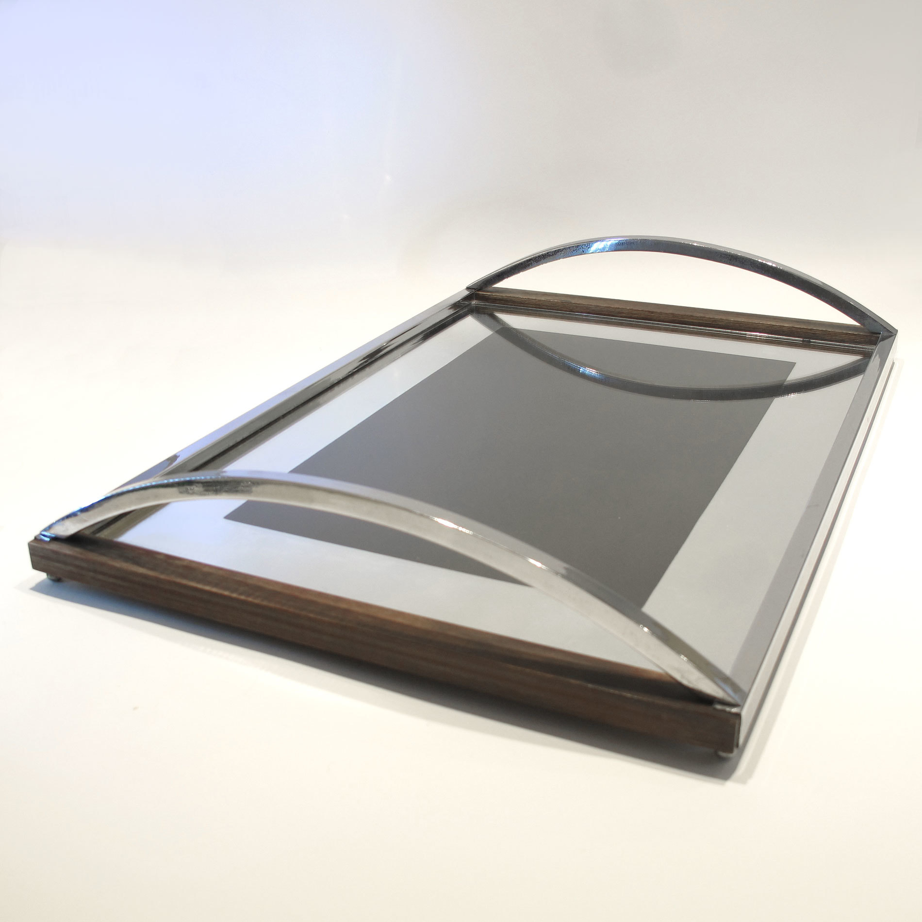 The image for Chrome Wood Tray 01
