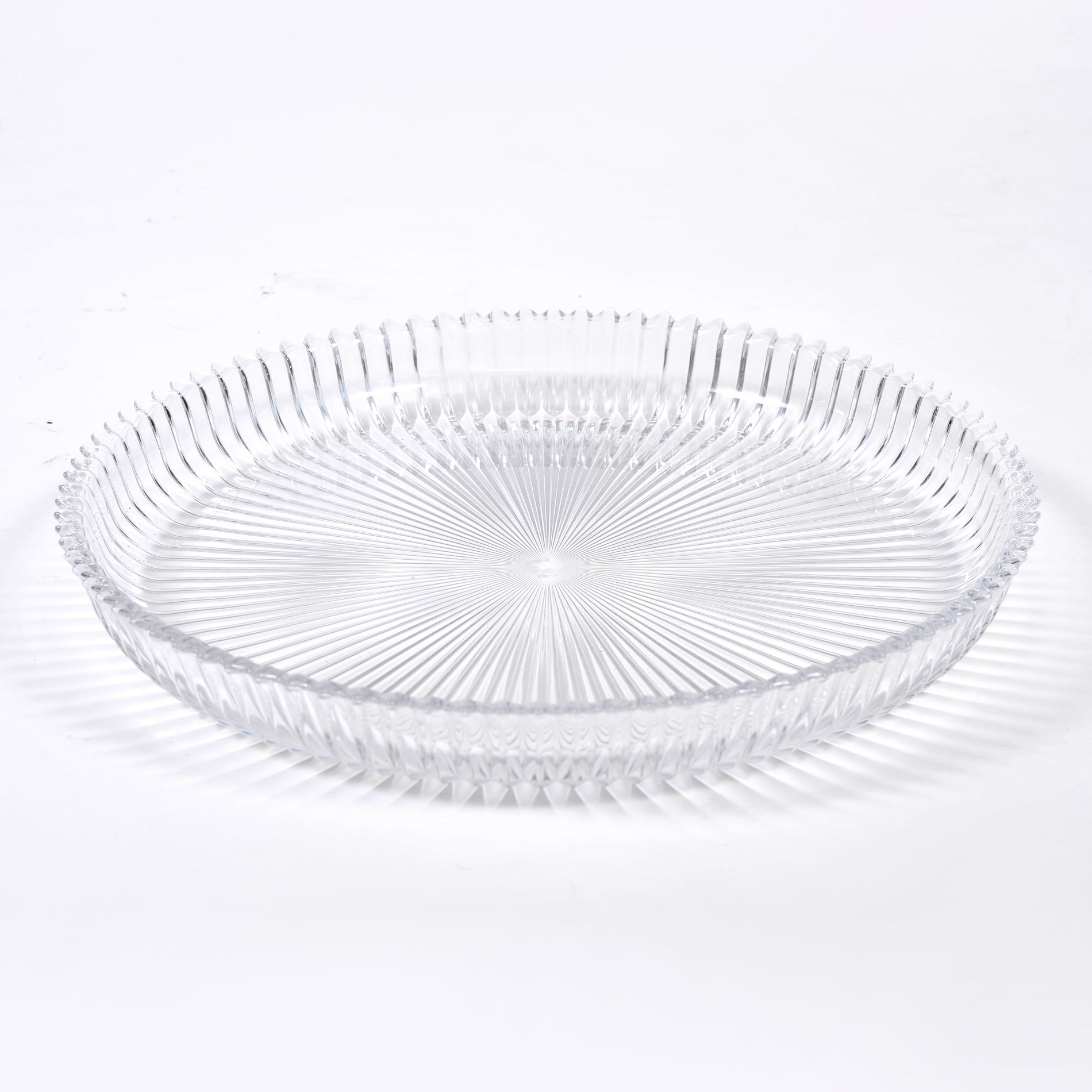 Fluted Glass Circular Tray 01