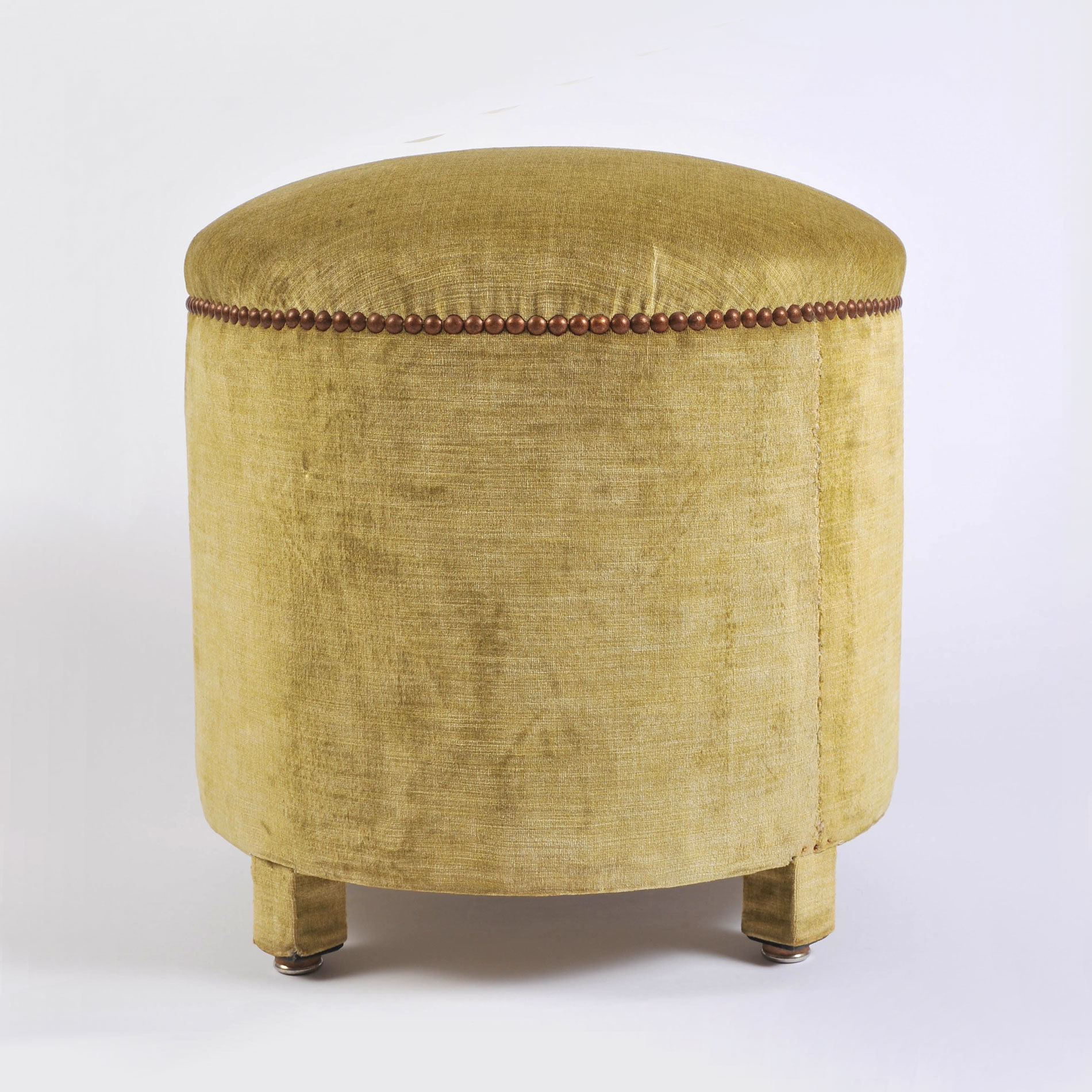 Green Yellow Upholstered Stool 01