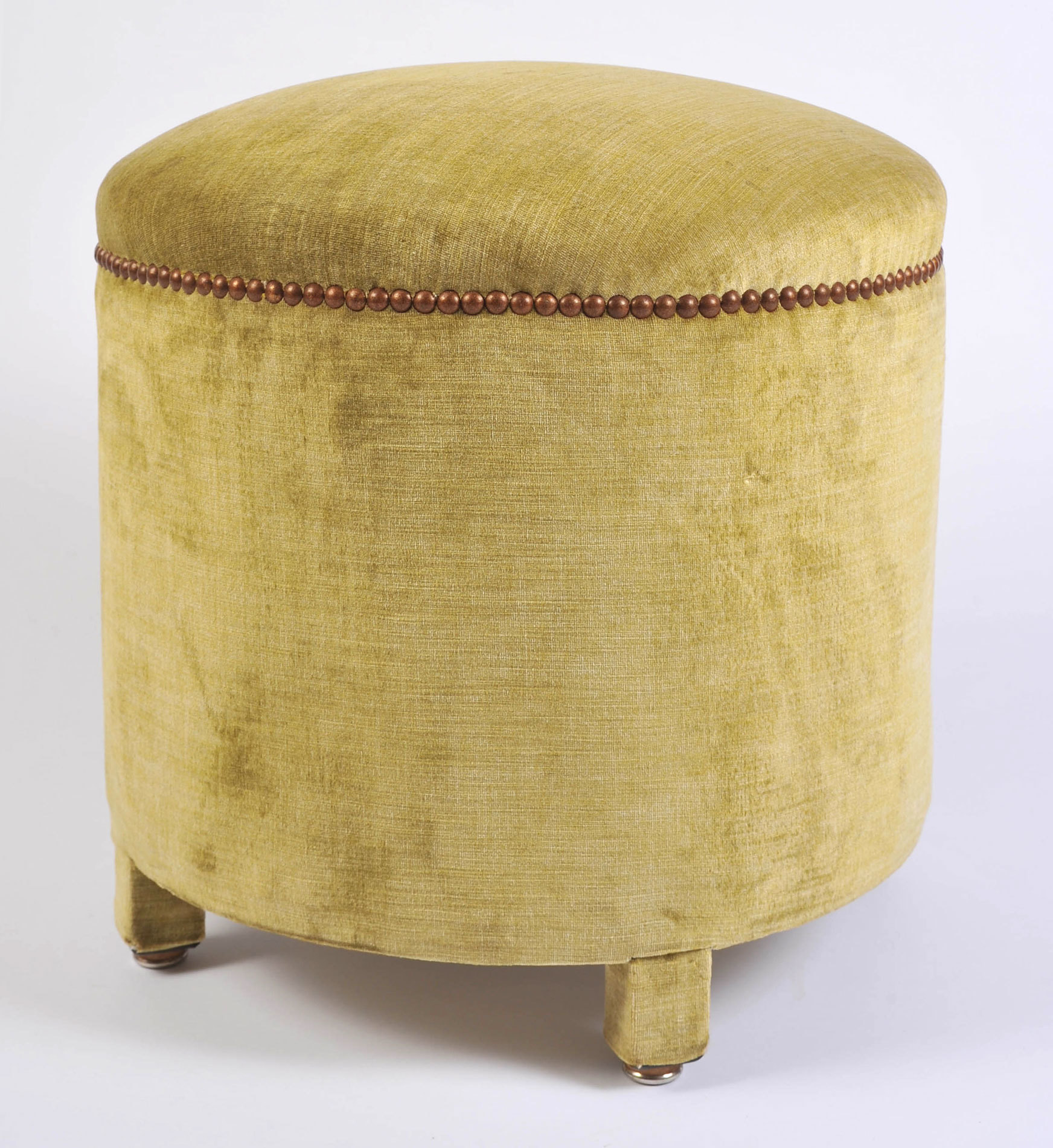 Green Yellow Upholstered Stool 02