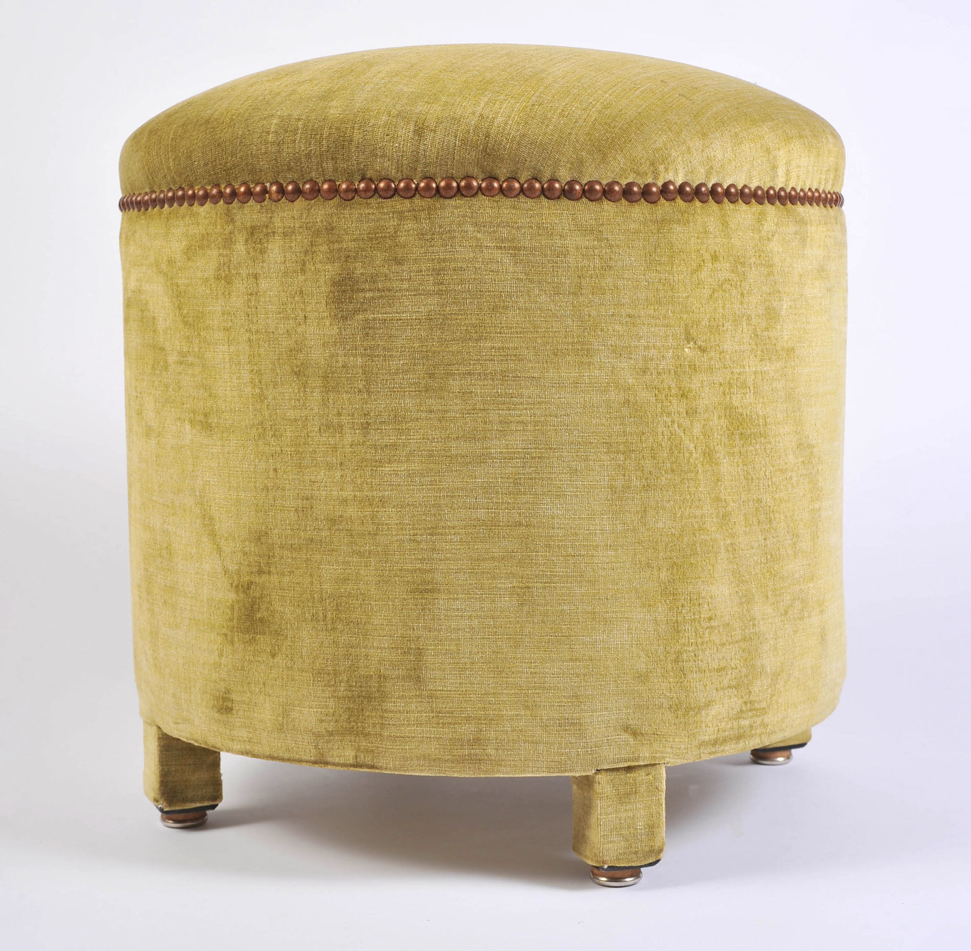 Green Yellow Upholstered Stool 03