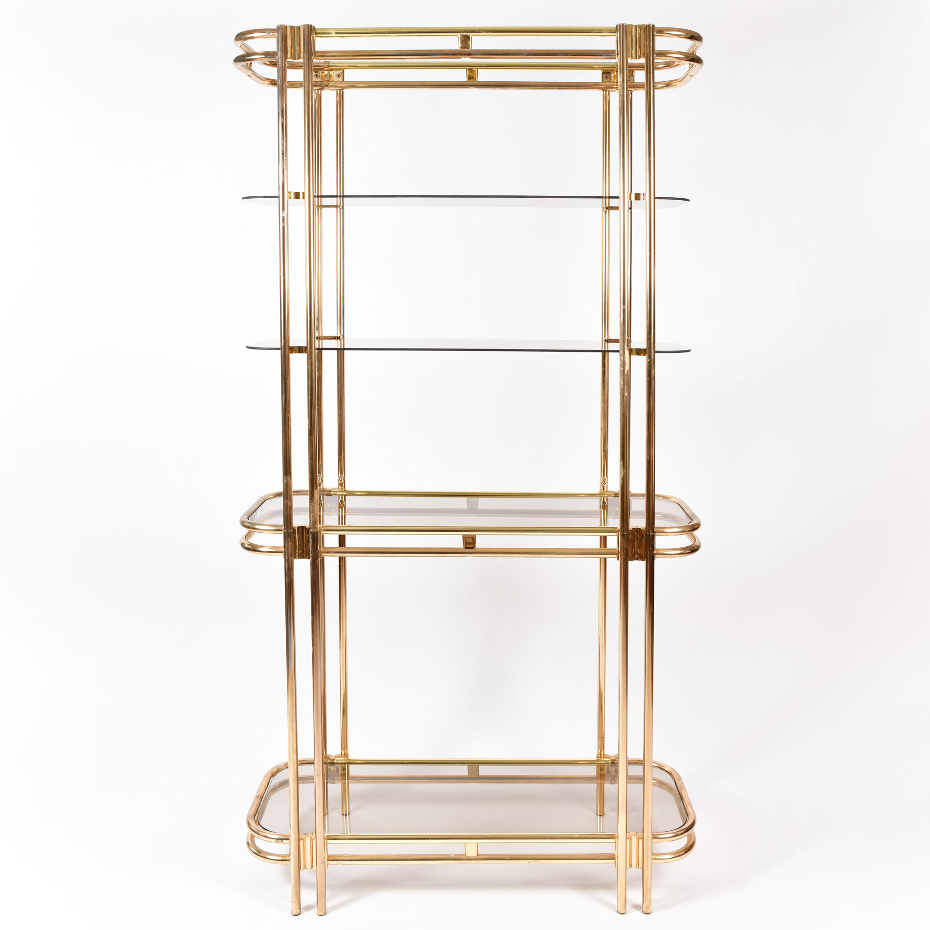 Hollywood Regency Brass Shelves 01