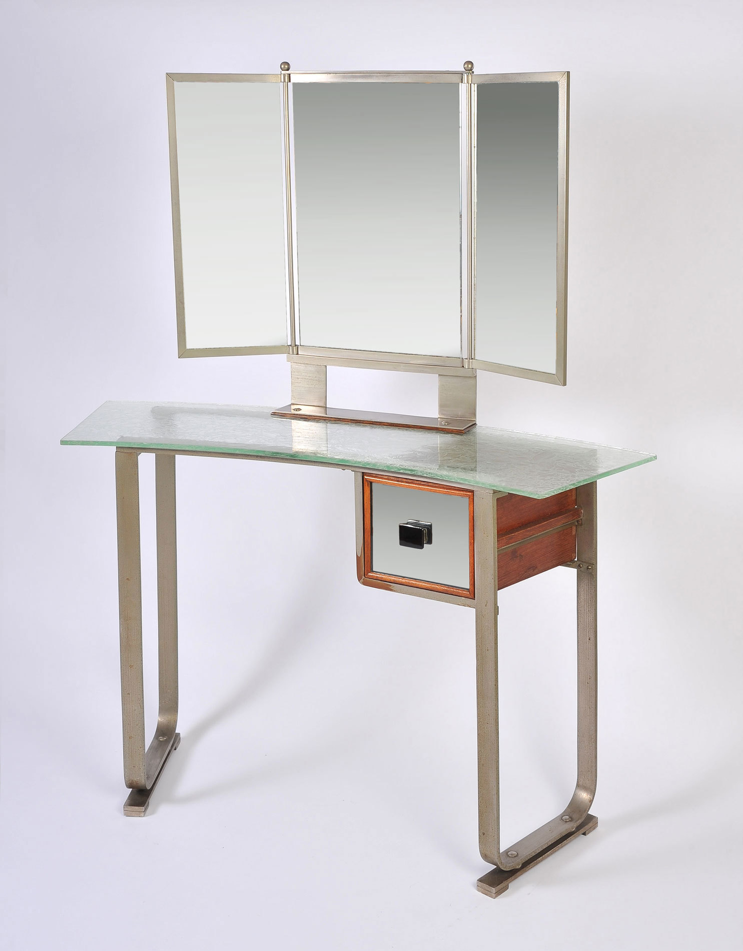 Italian Glass Chrome Dressing Table 03Ajpg