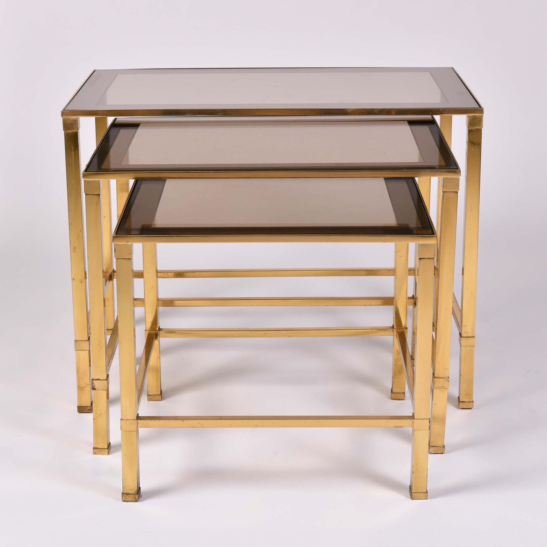 The image for Italian Nest Brass Side Tables 01