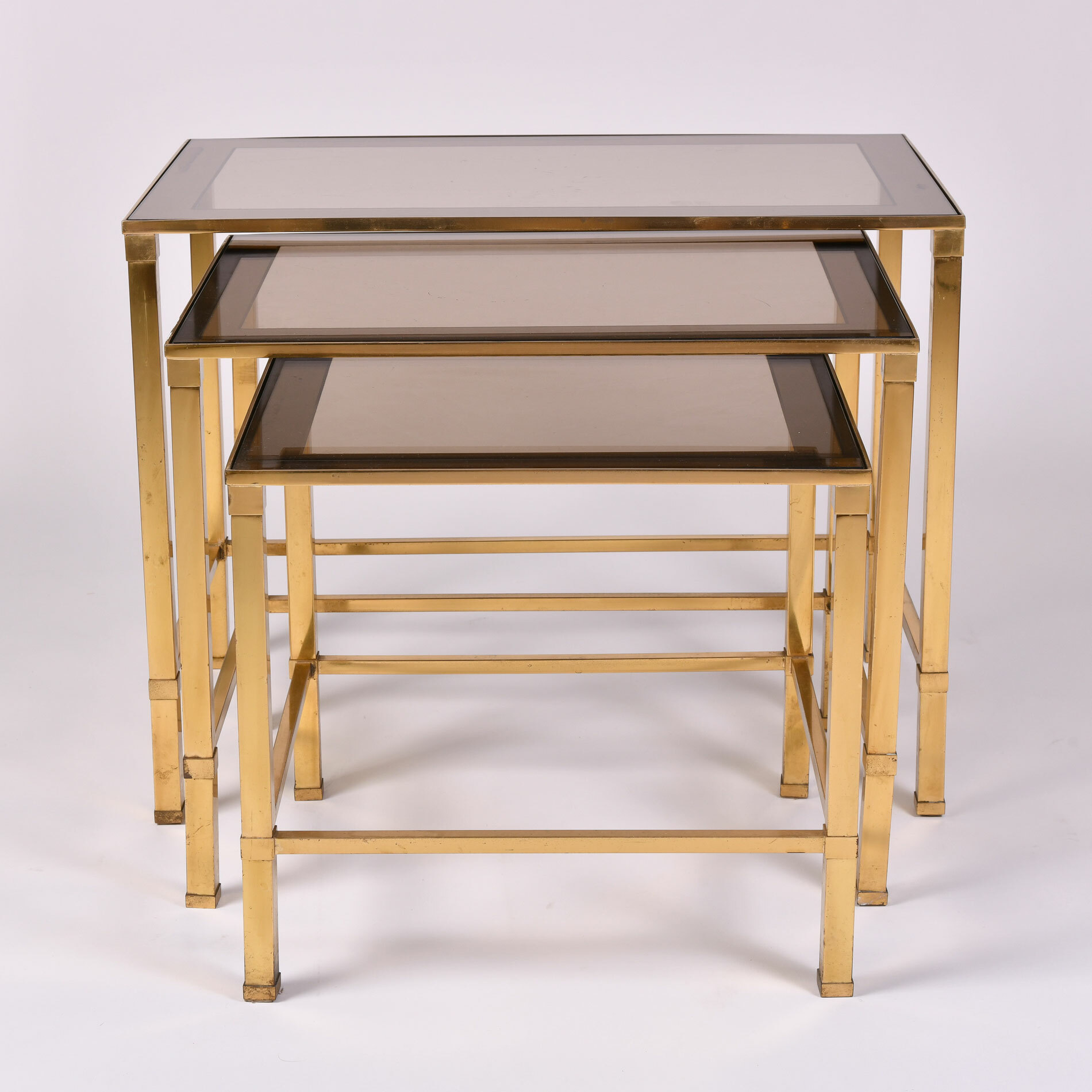 Italian Nest Brass Side Tables 01