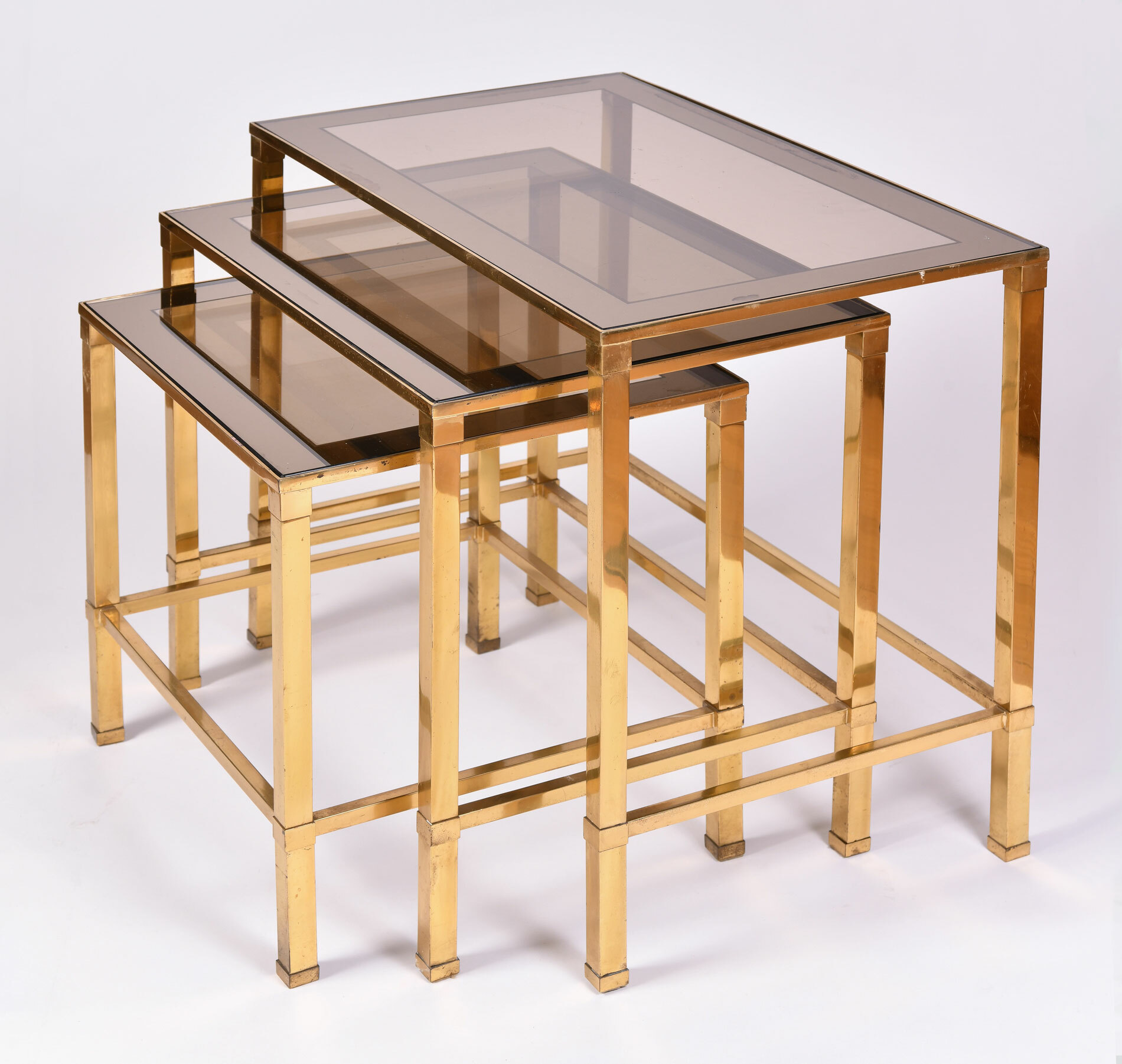 Italian Nest Brass Side Tables 02