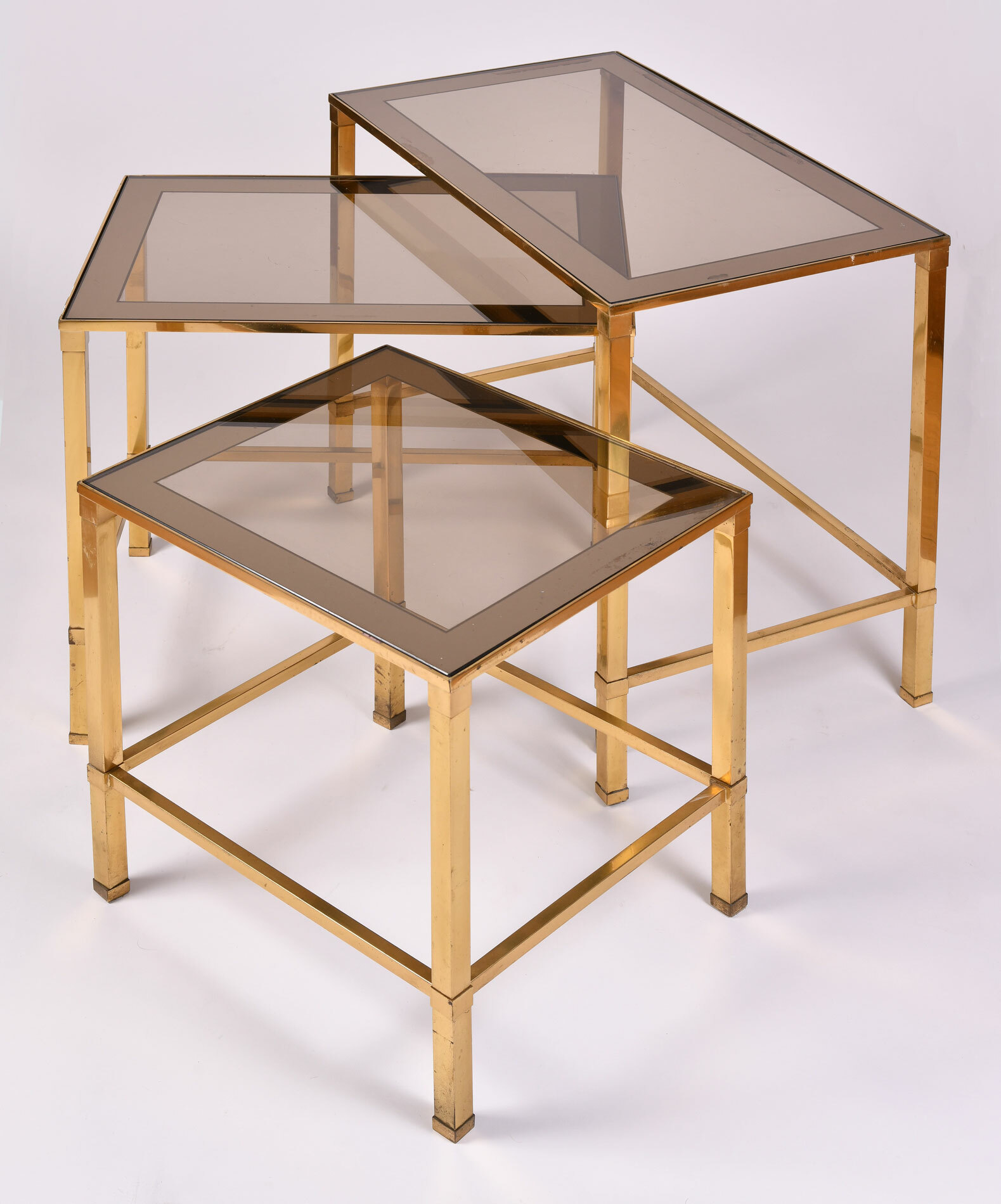 Italian Nest Brass Side Tables 03