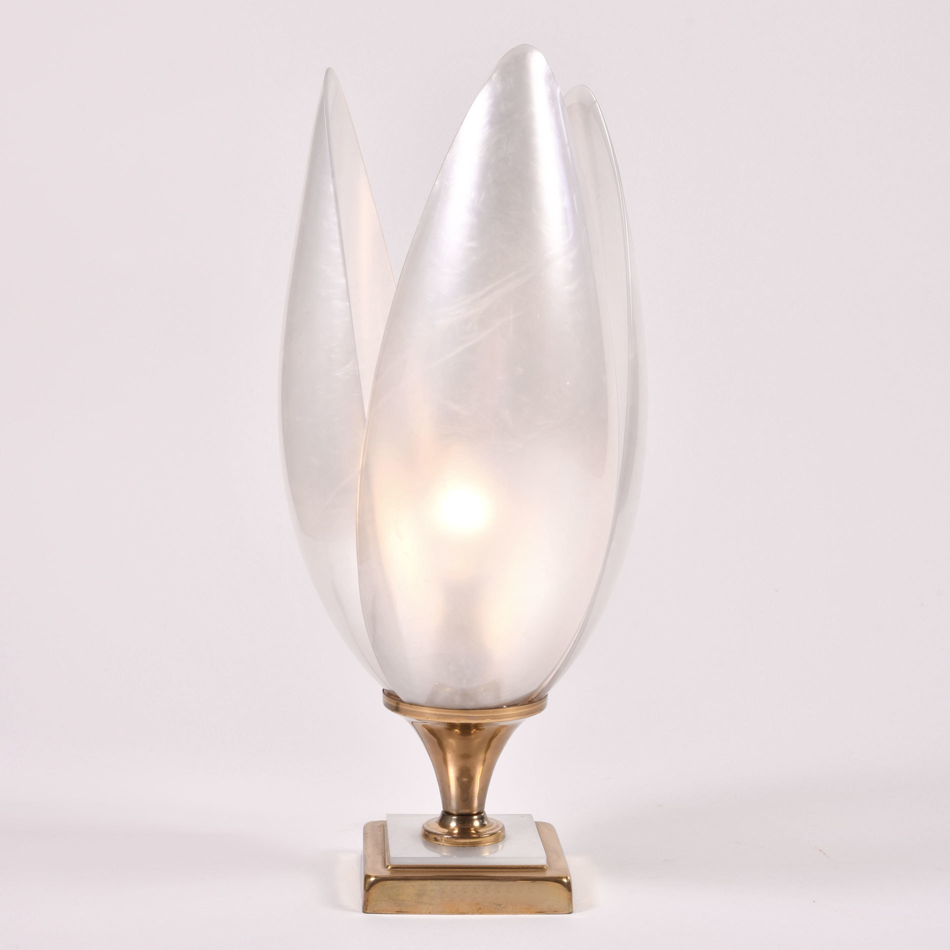 1950s Italian white 'Lotus' flower table lamp | Valerie Wade