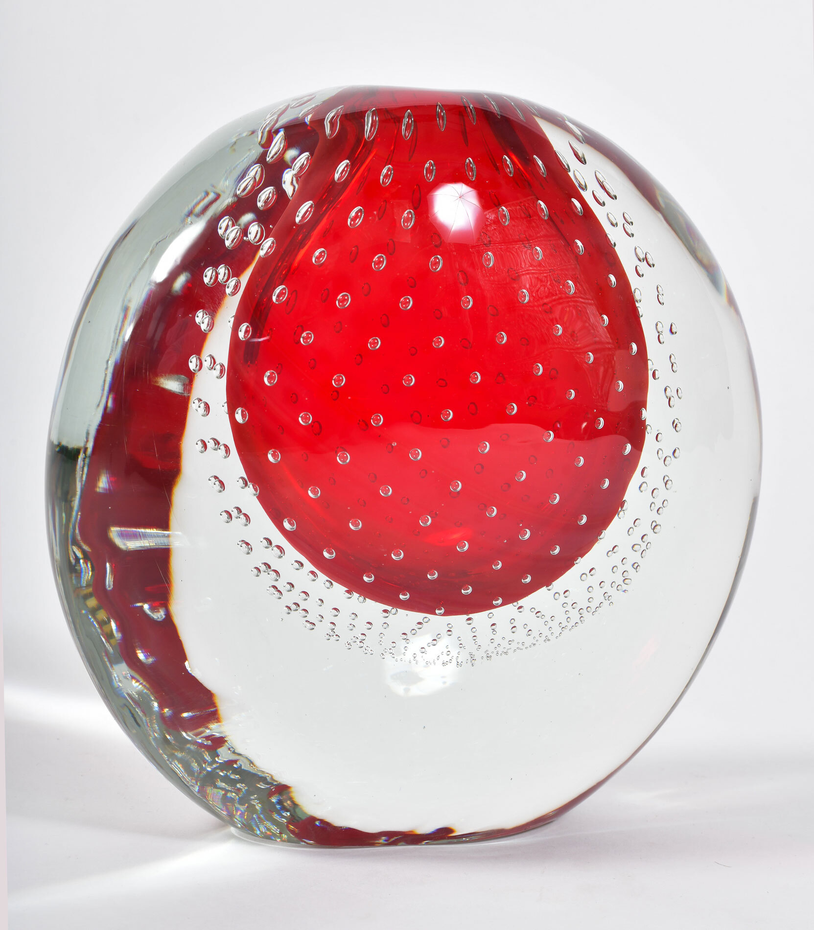 Murano Red Bubble Vase 02