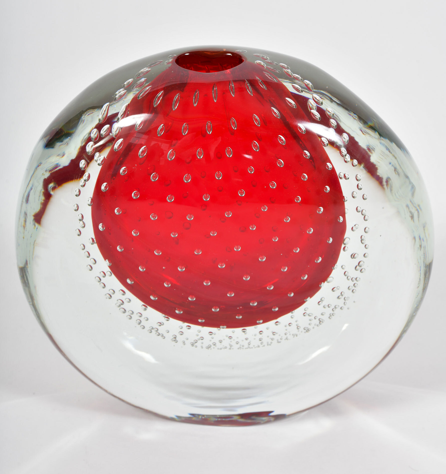 Murano Red Bubble Vase 03