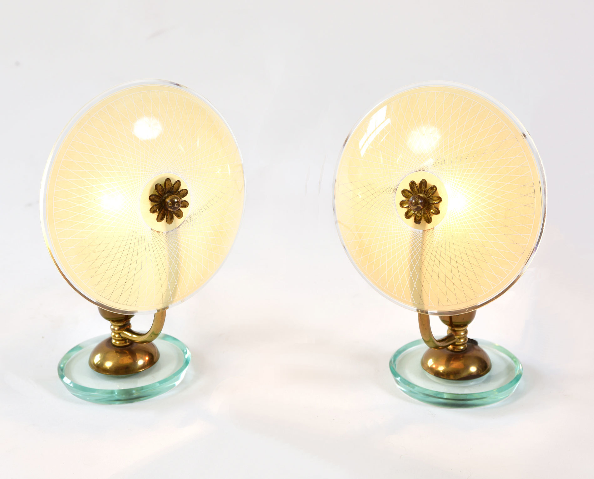 Pair 1940S Flower Lamps 02