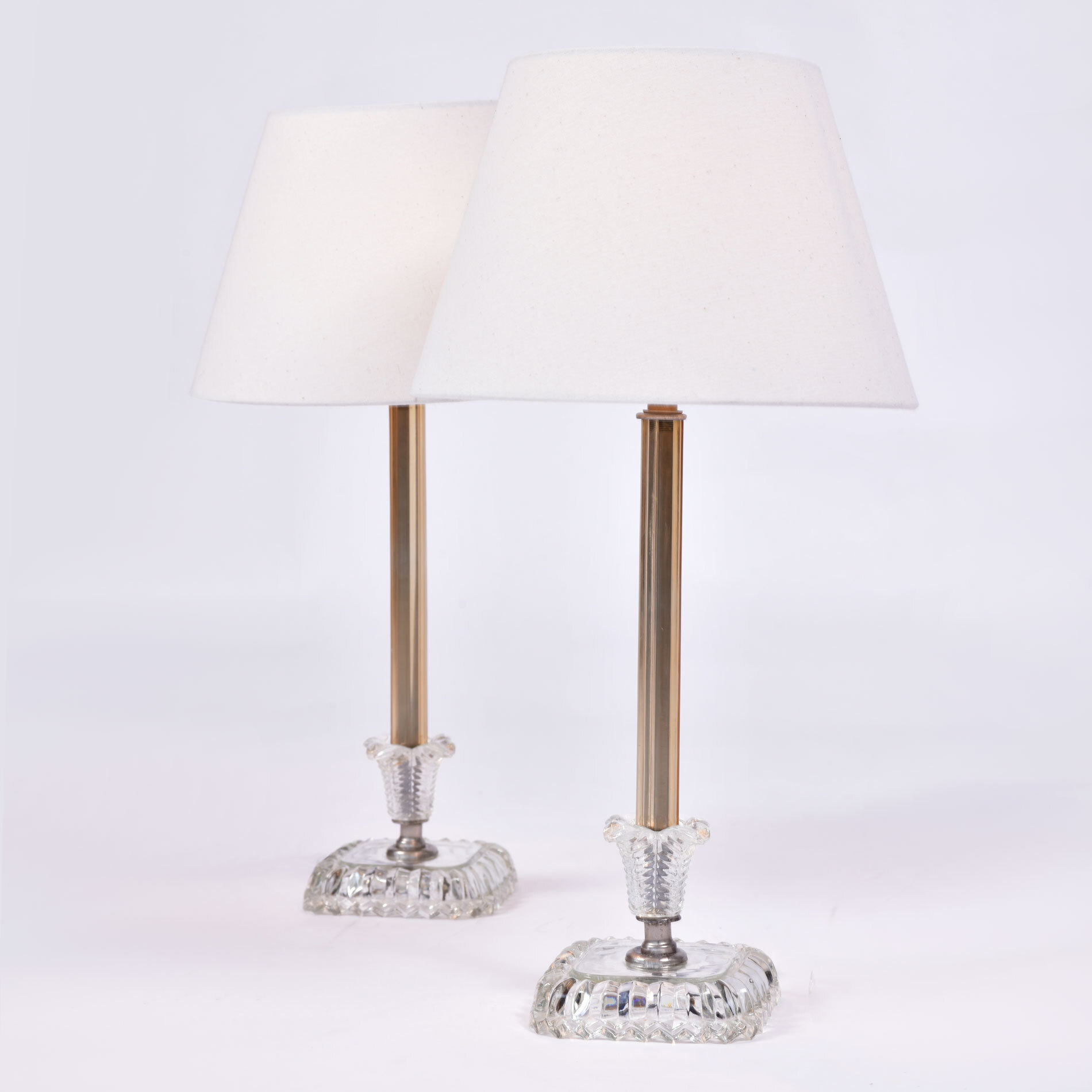 Pair 1950S Us Glass Lamps 01