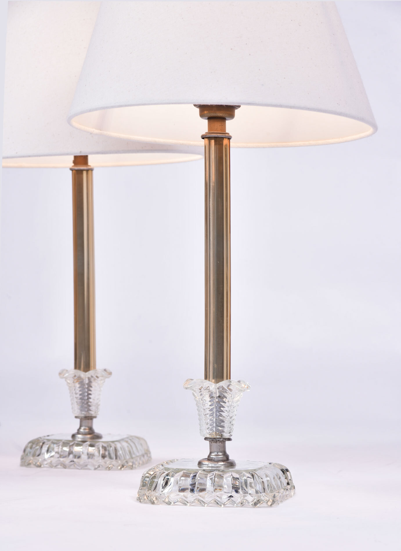 Pair 1950S Us Glass Lamps 02