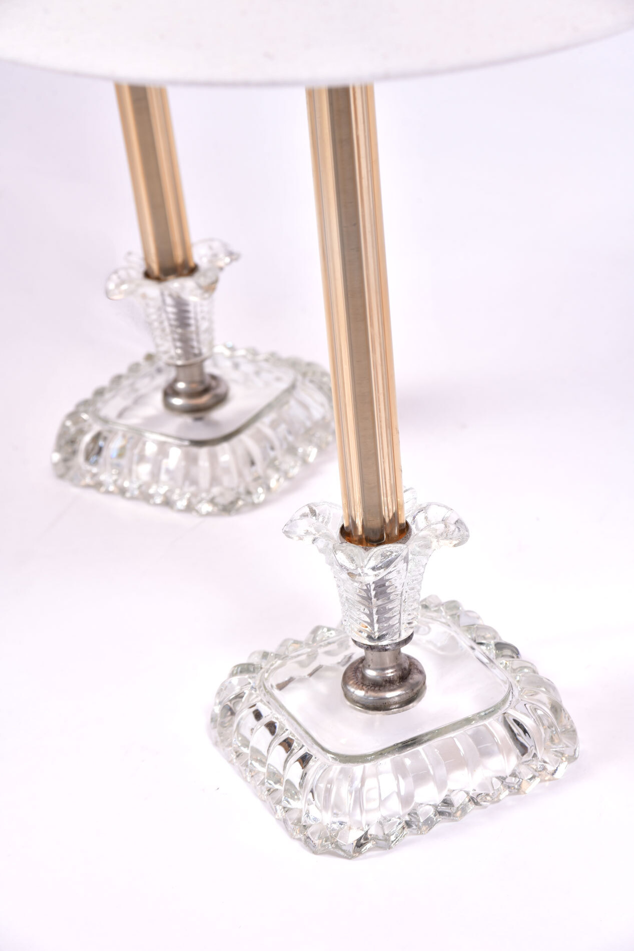 The image for Pair 1950S Us Glass Lamps 03