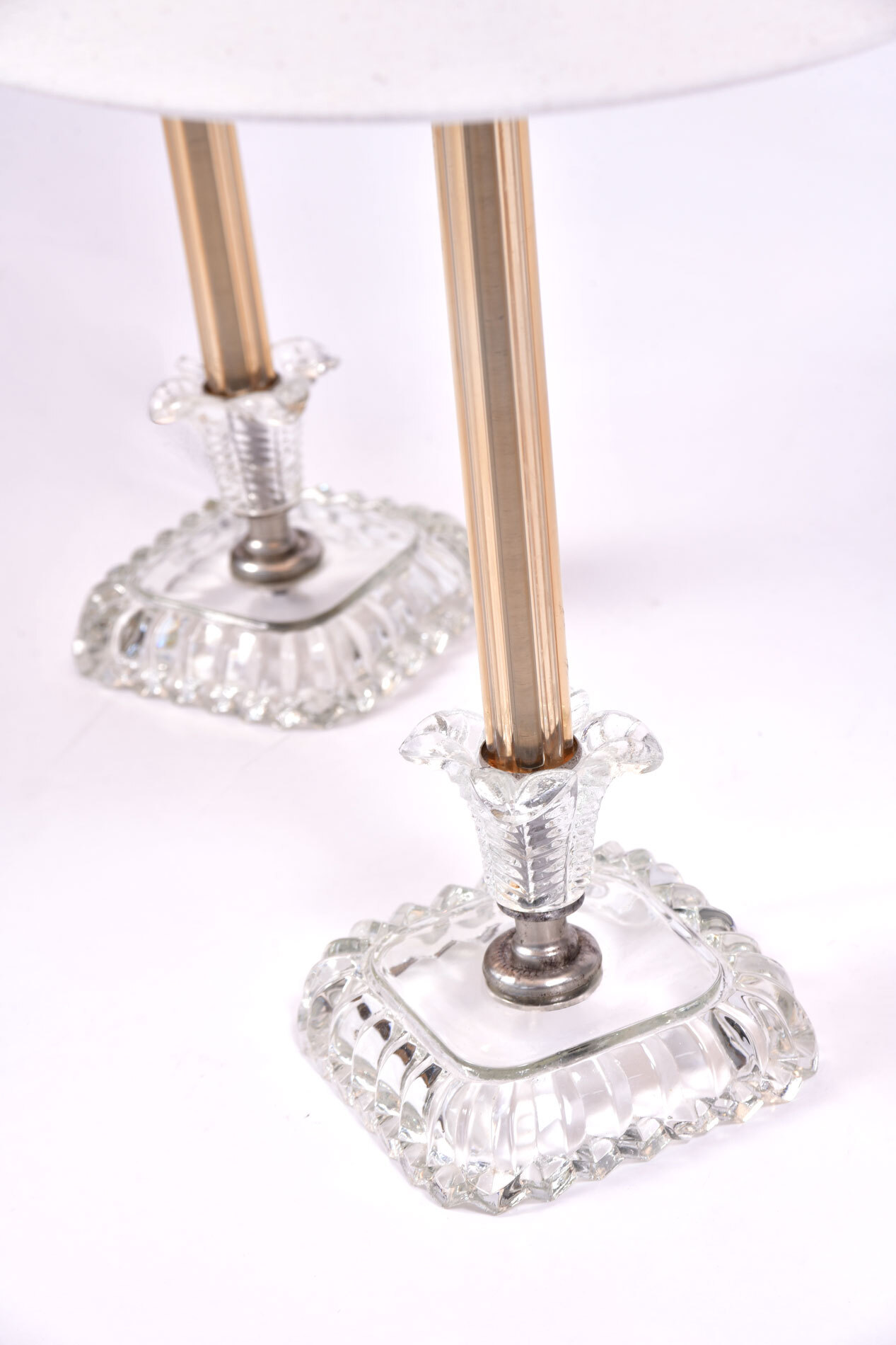 Pair 1950S Us Glass Lamps 03