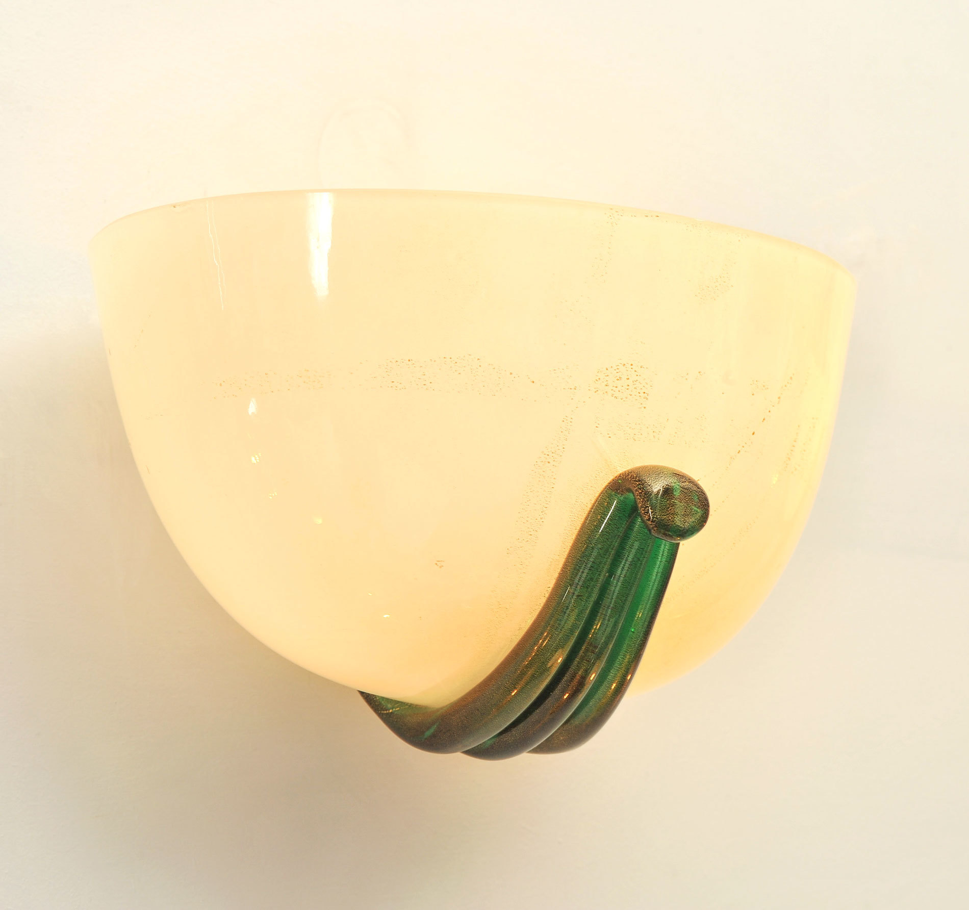 Pair Buzzi Wall Lights Green Glass 02