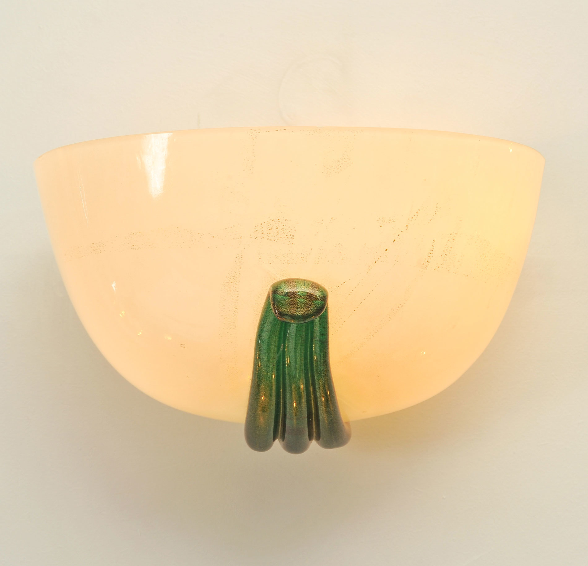 Pair Buzzi Wall Lights Green Glass 04