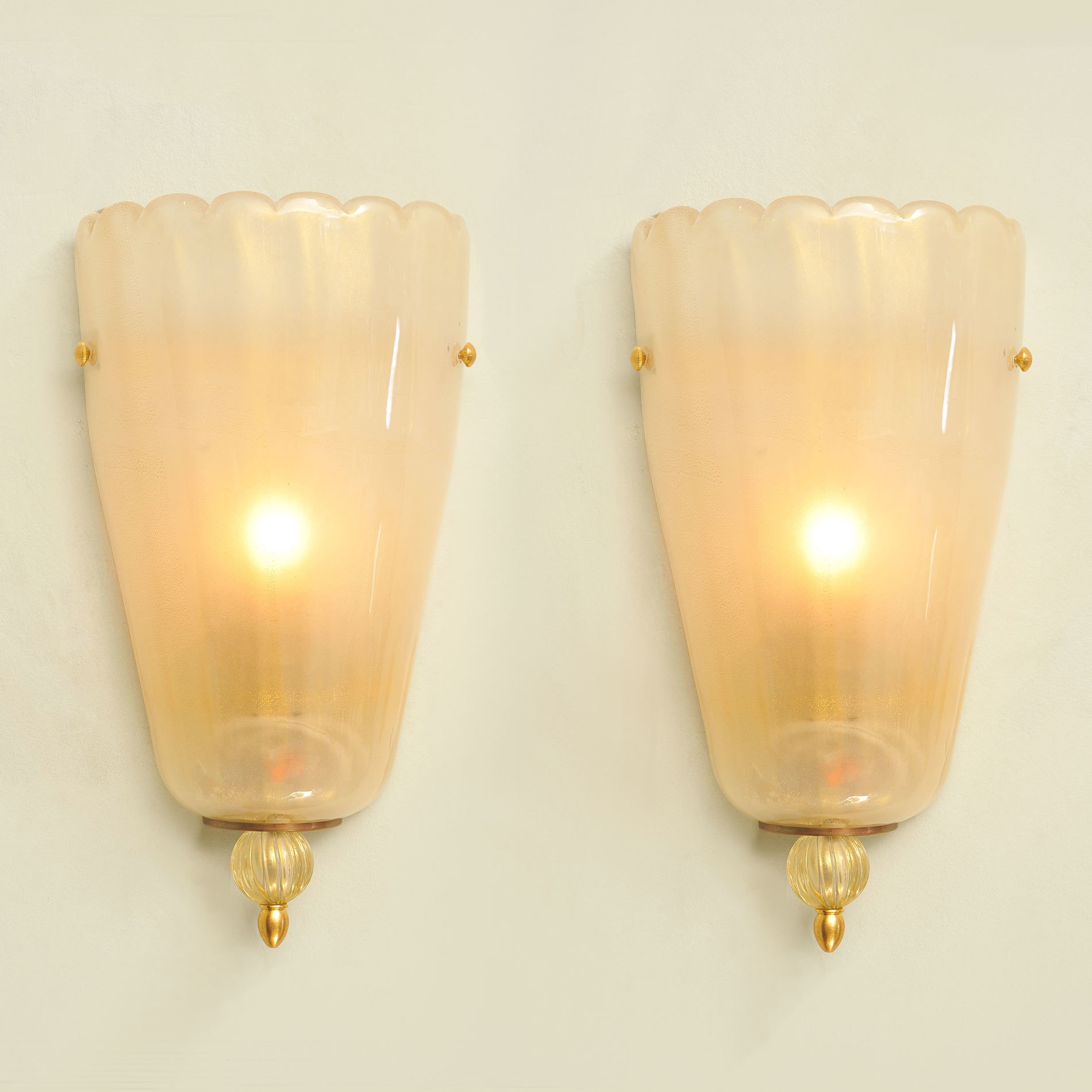 Pair Italian Murano Wall Lights 01