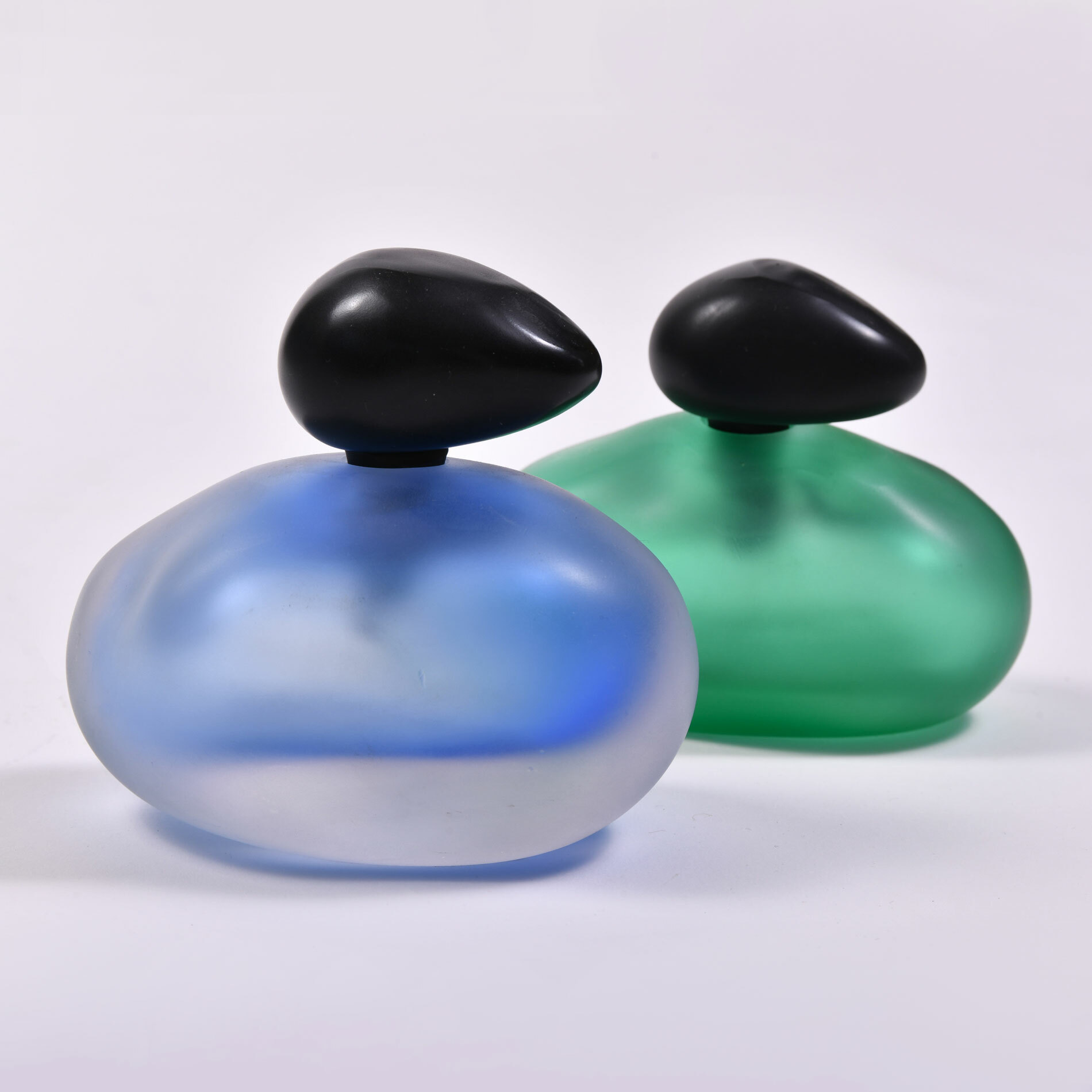 Pair of 1990s blue and green Italian Murano perfume… | Valerie Wade