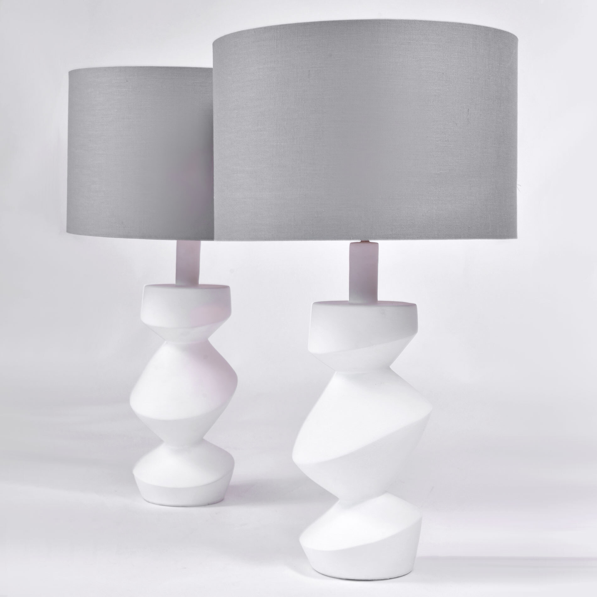 Pair Savoy Lamps Natural Plaster 01