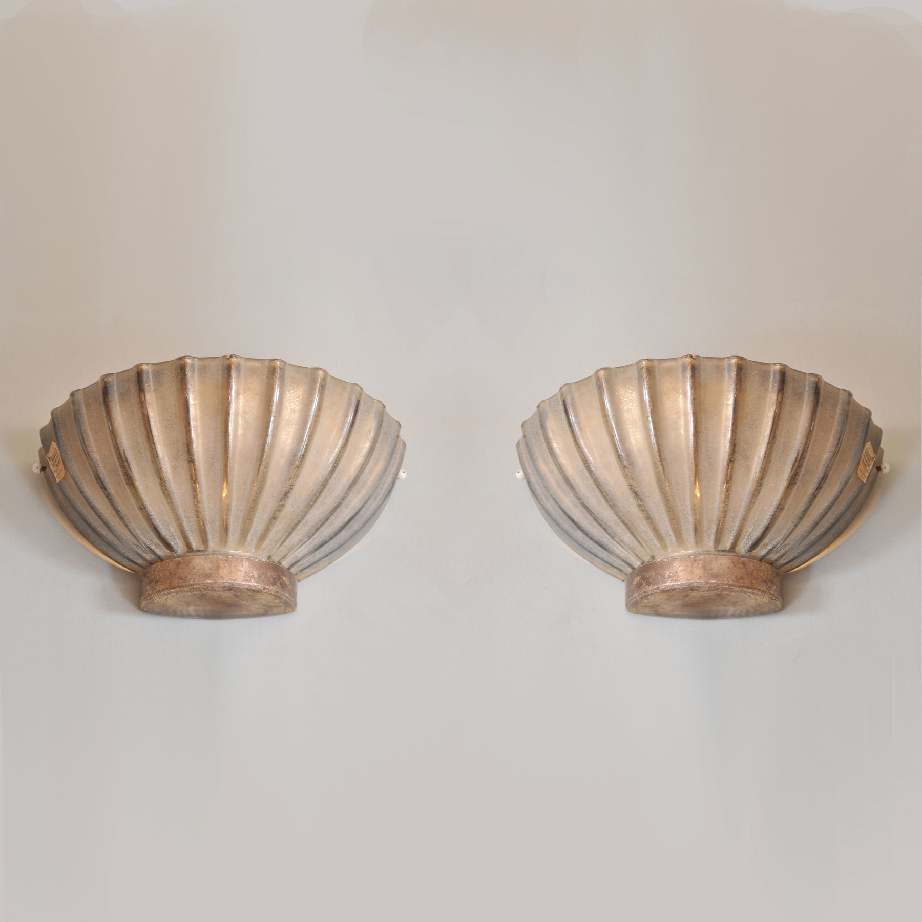 Pair Seguso Scallop Lights 01 Vw