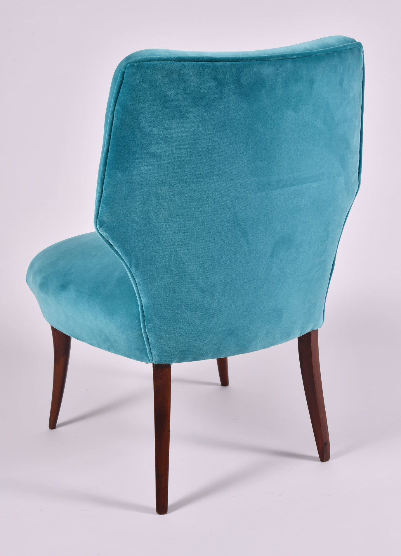 Pair Turquoise Velvet Chairs 05