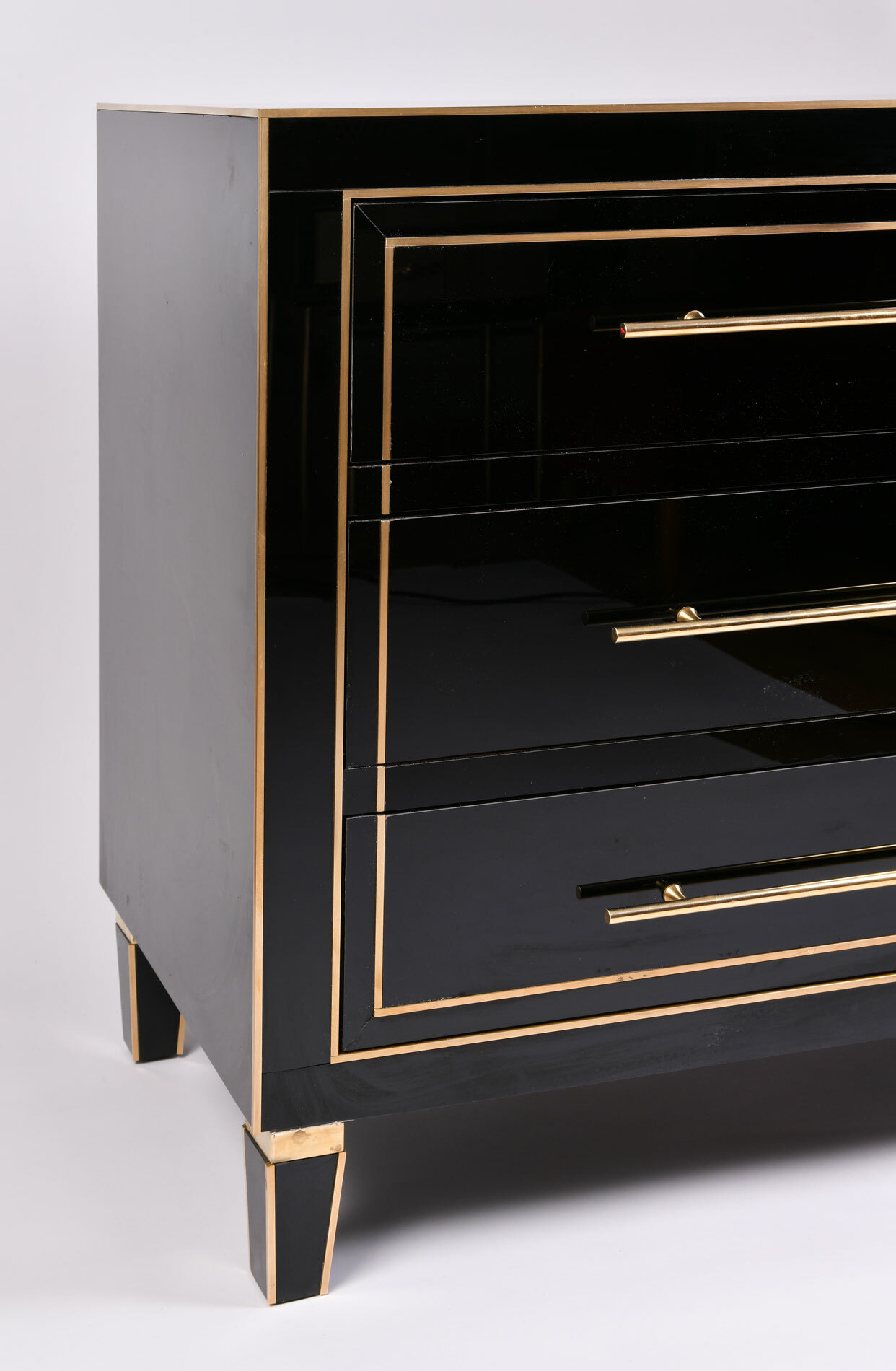 Pair Black Glass Cabinets 04