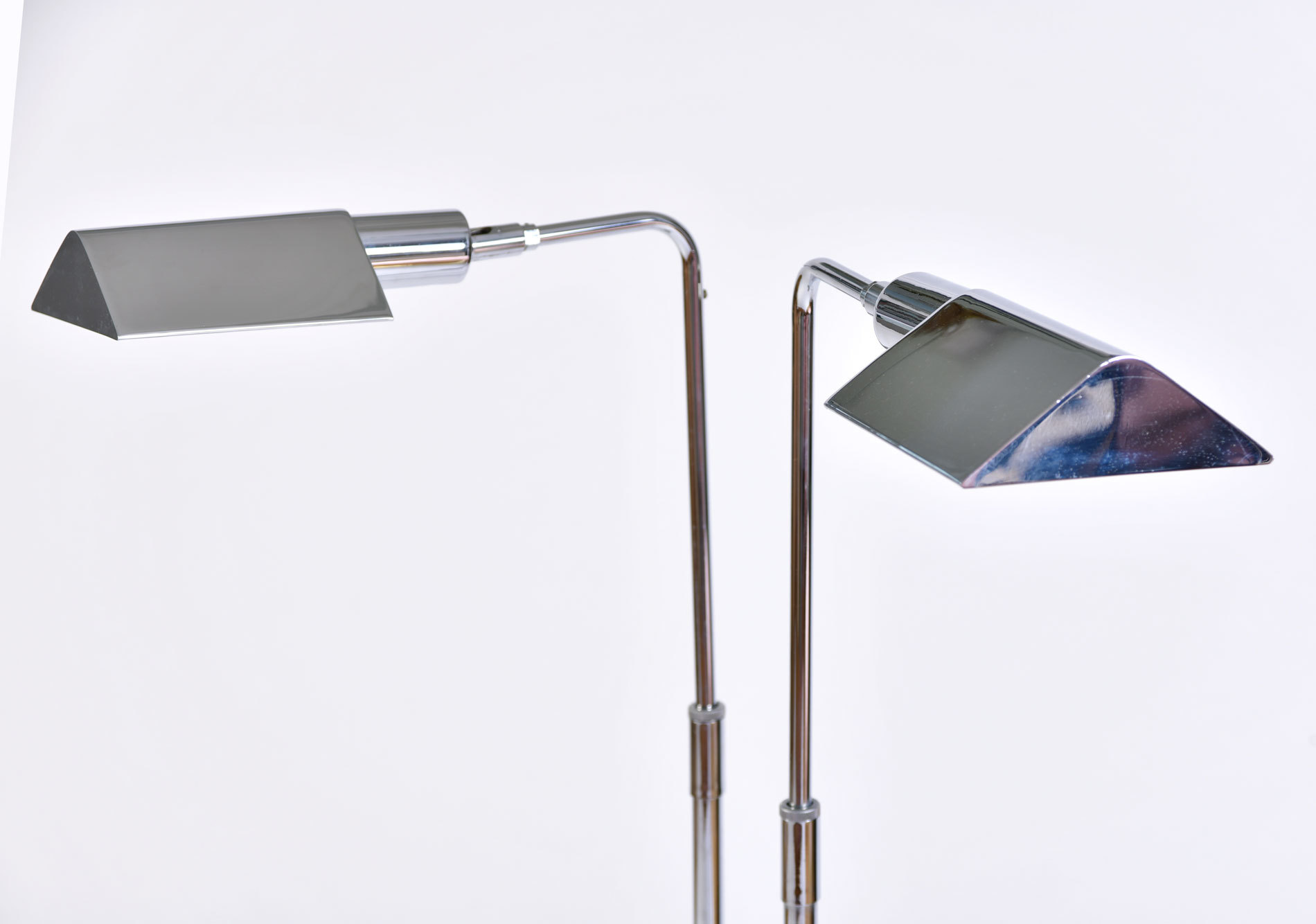 Pair Chrome Standard Lamps 03