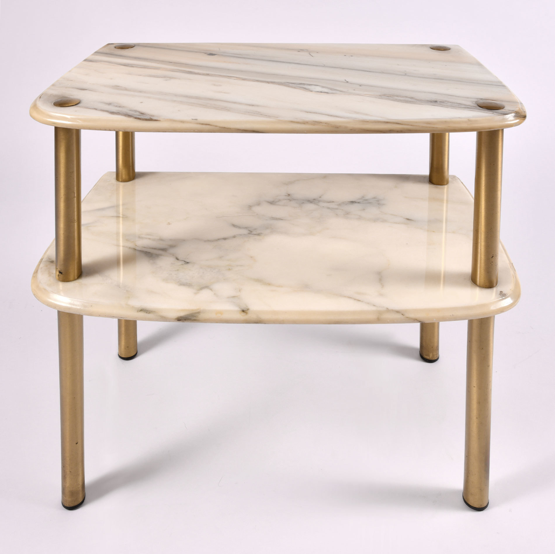 Pair Marble Topped Side Tables 04