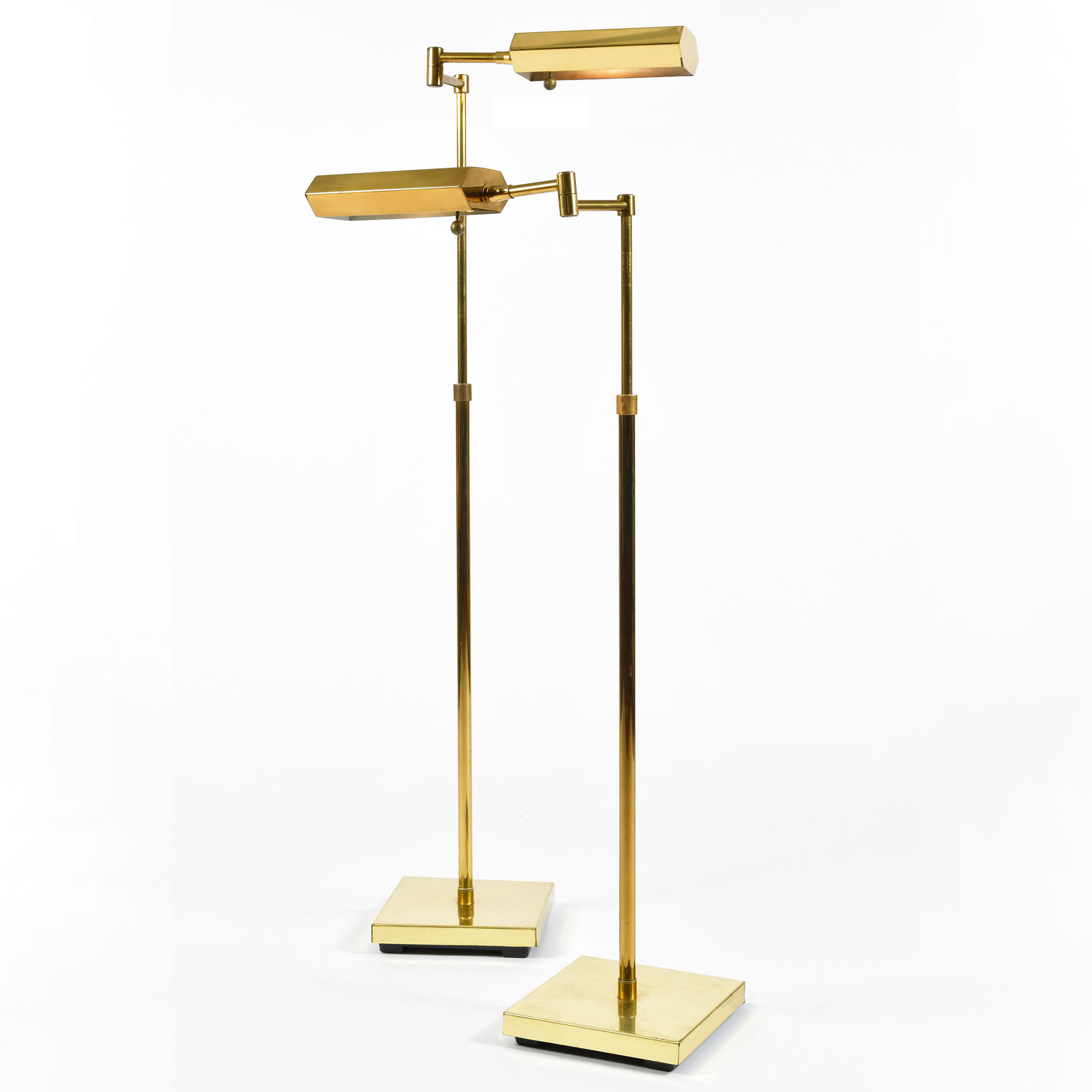 Pair of Mid-century brass floor lamps