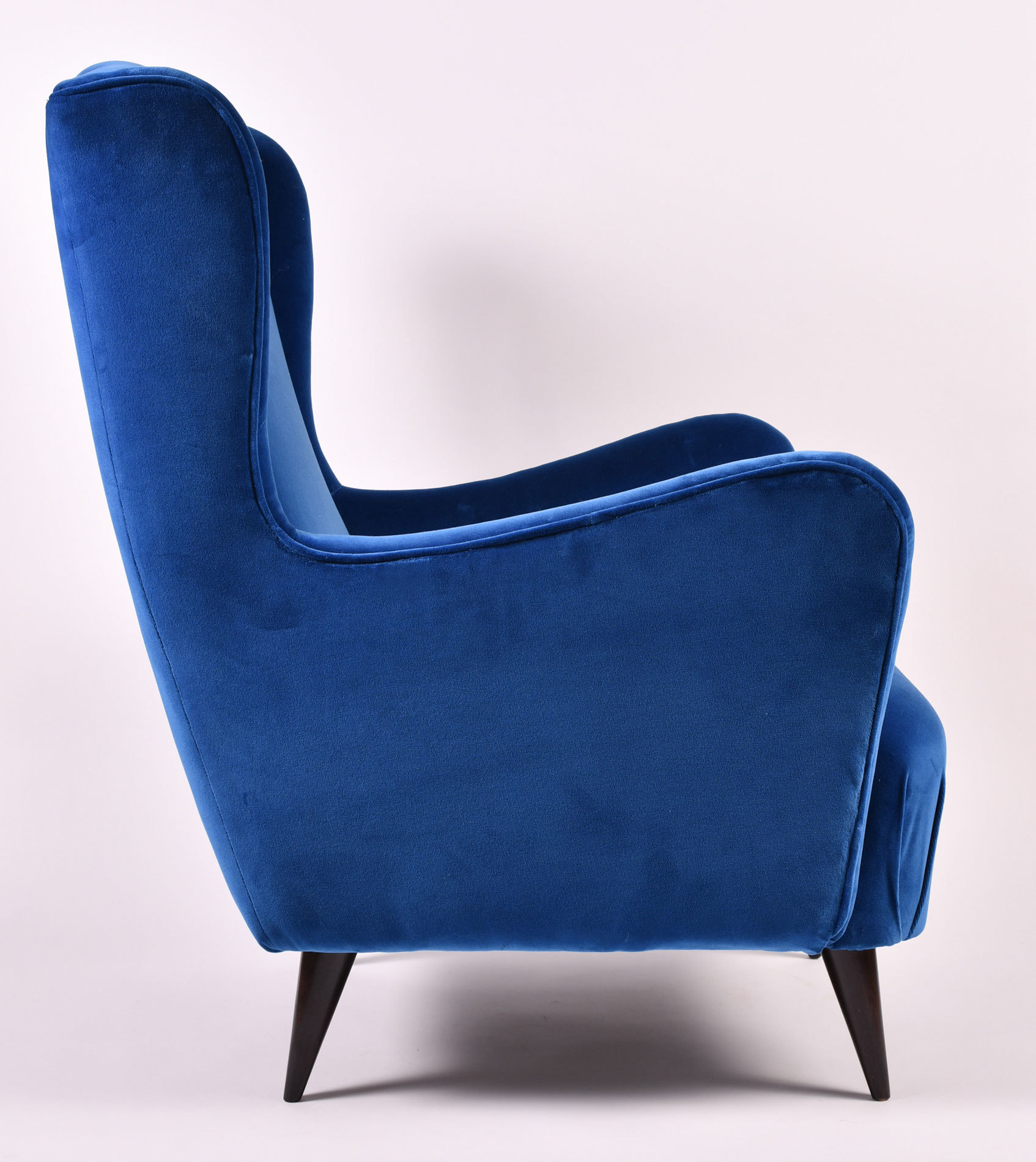 Paolo Buffa Blue Velvet Armchair 03