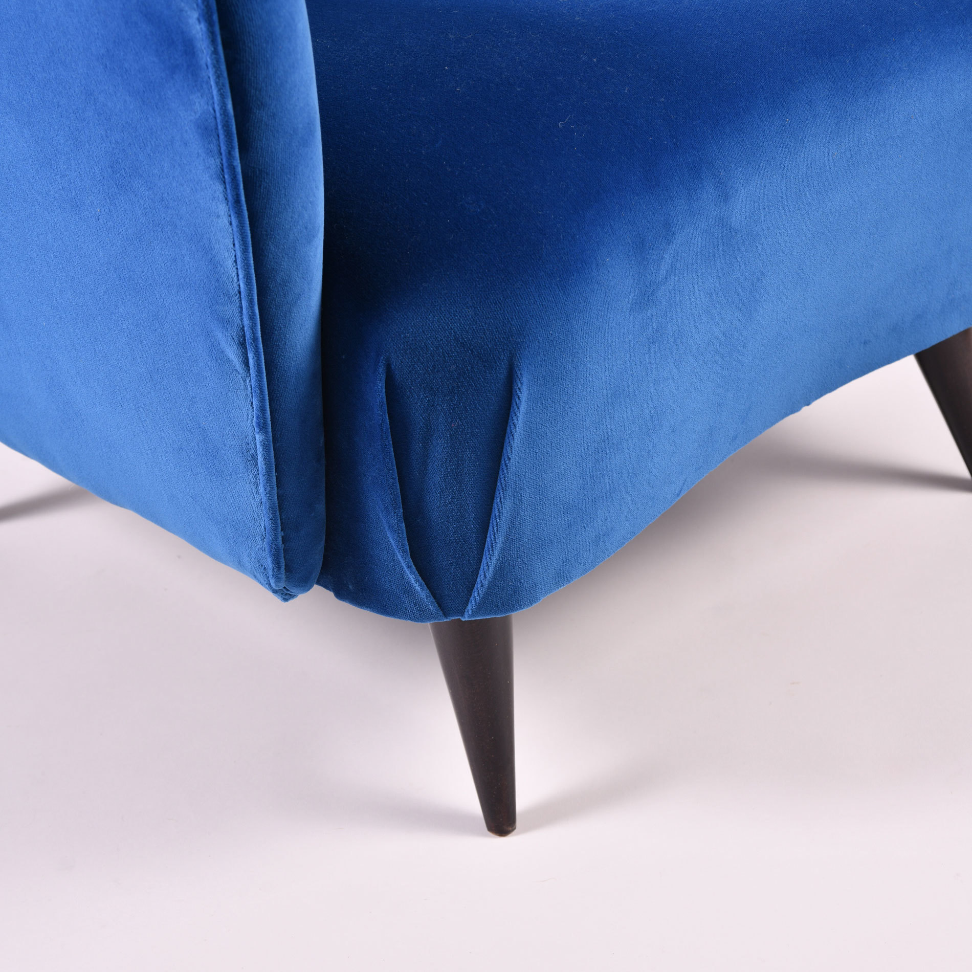 Paolo Buffa Blue Velvet Armchair 07